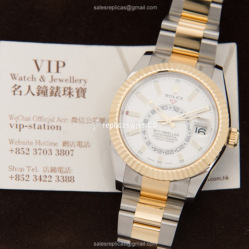 Rolex 326933WT SKY-DWELLER Automatic 18kt Gold & Steel