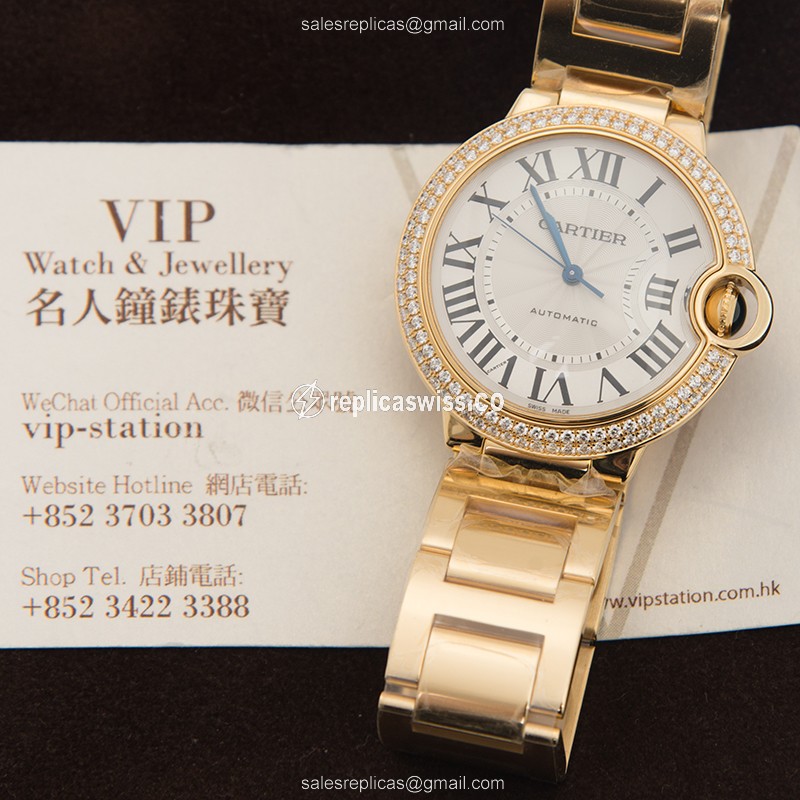Cartier WE9004Z3 BALLON BLEU Automatic 18kt Gold & Diamond