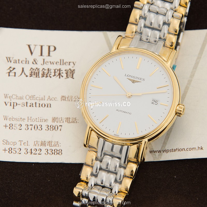 Longines L4.921.2.12.7 PRESENCE Automatic Gold-Plated & Stainless Steel