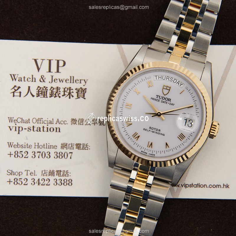 Tudor 76213-62483-WTRN PRICE DATE-DAY Automatic 18kt Gold & Steel