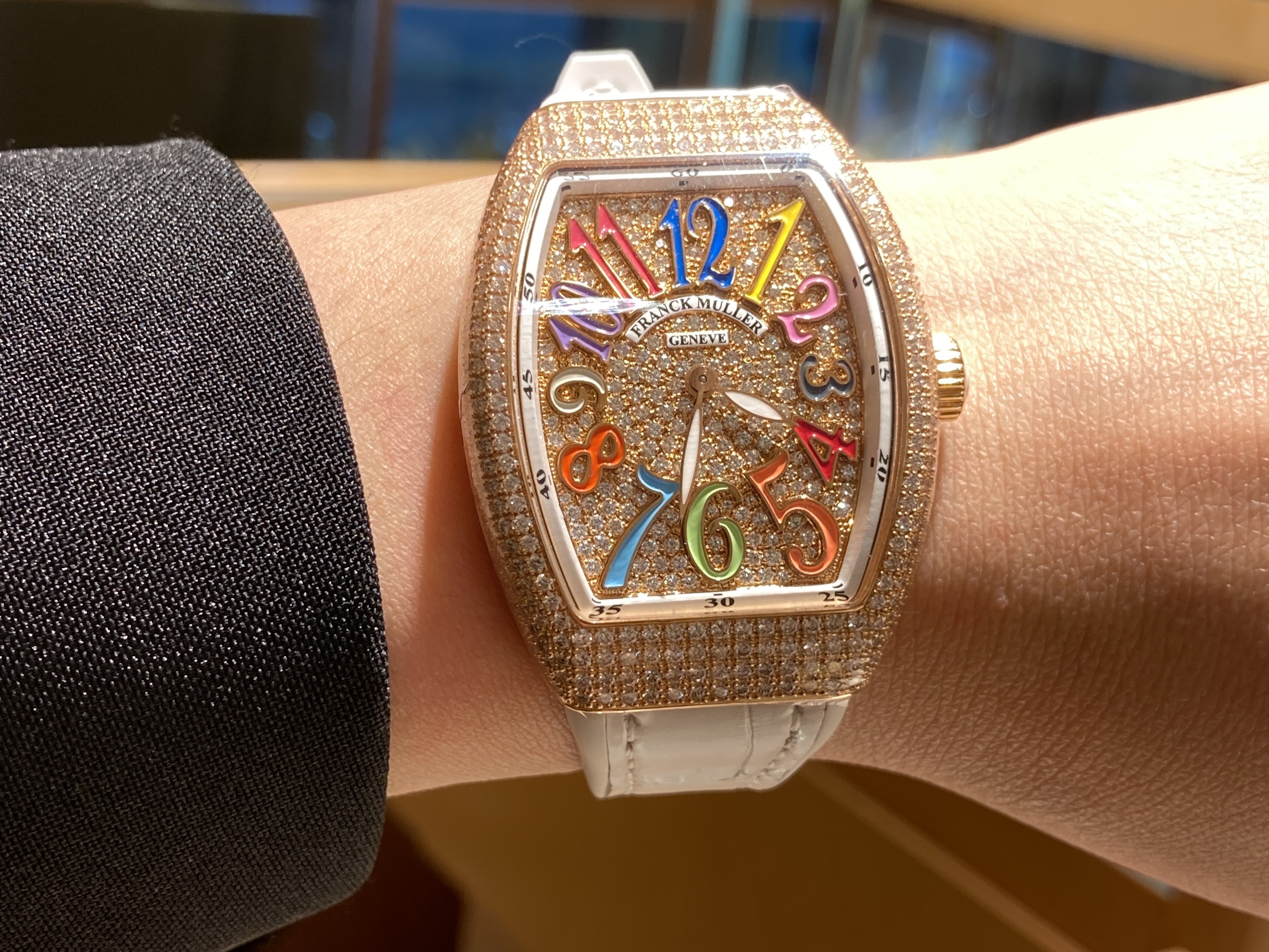 Franck Muller V 35 QZ D CD COL DRM (5N.BC) VANGUARD Quartz 18kt Rose Gold & Diamonds