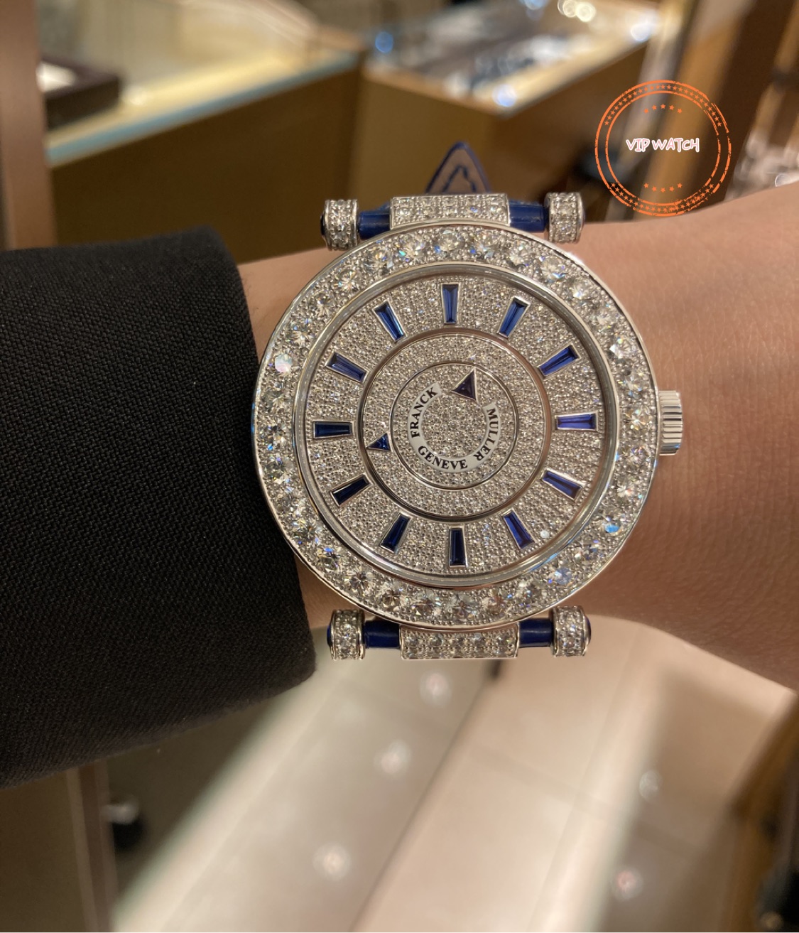 Franck Muller DM 42 D 1R CD (OG) - BLUE DOUBLE MYSTERY Automatic 18kt White Gold & Diamond