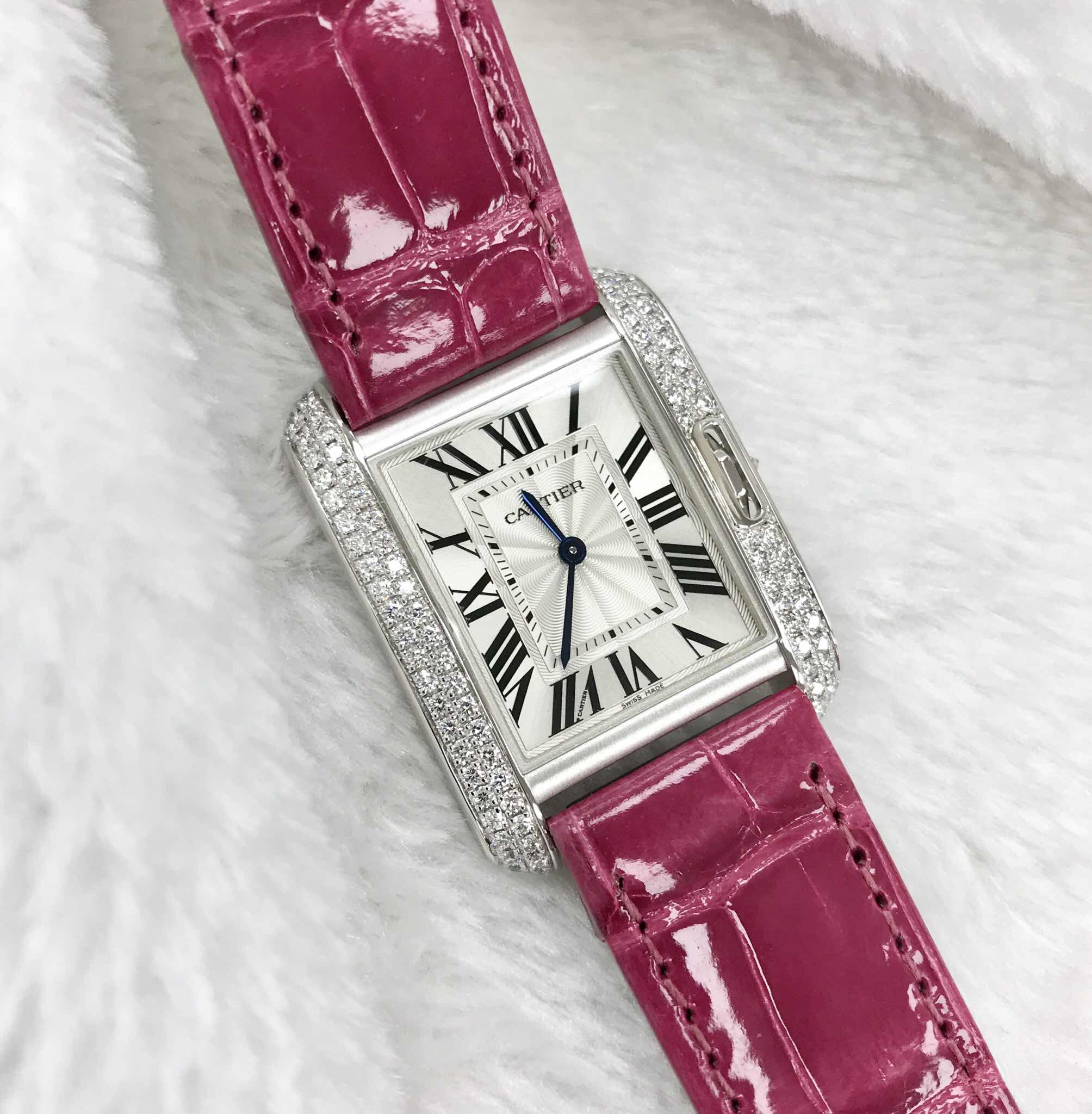 Cartier WT100030 TANK Quartz 18kt White Gold & Diamond