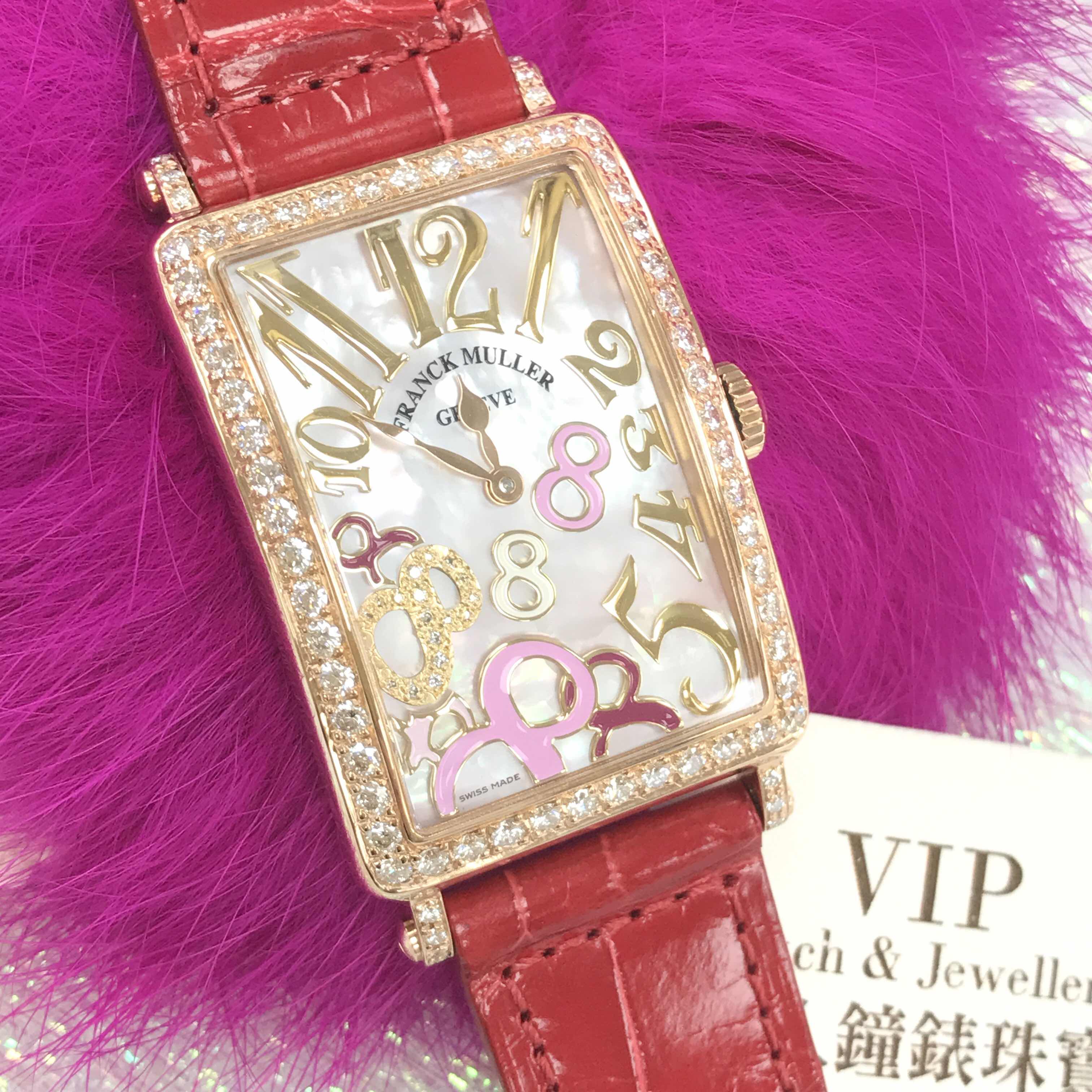 Franck Muller 952 QZ REL 8CD MOP RS D 1R(5N) LONG ISLAND Quartz 18kt Rose Gold & Diamonds