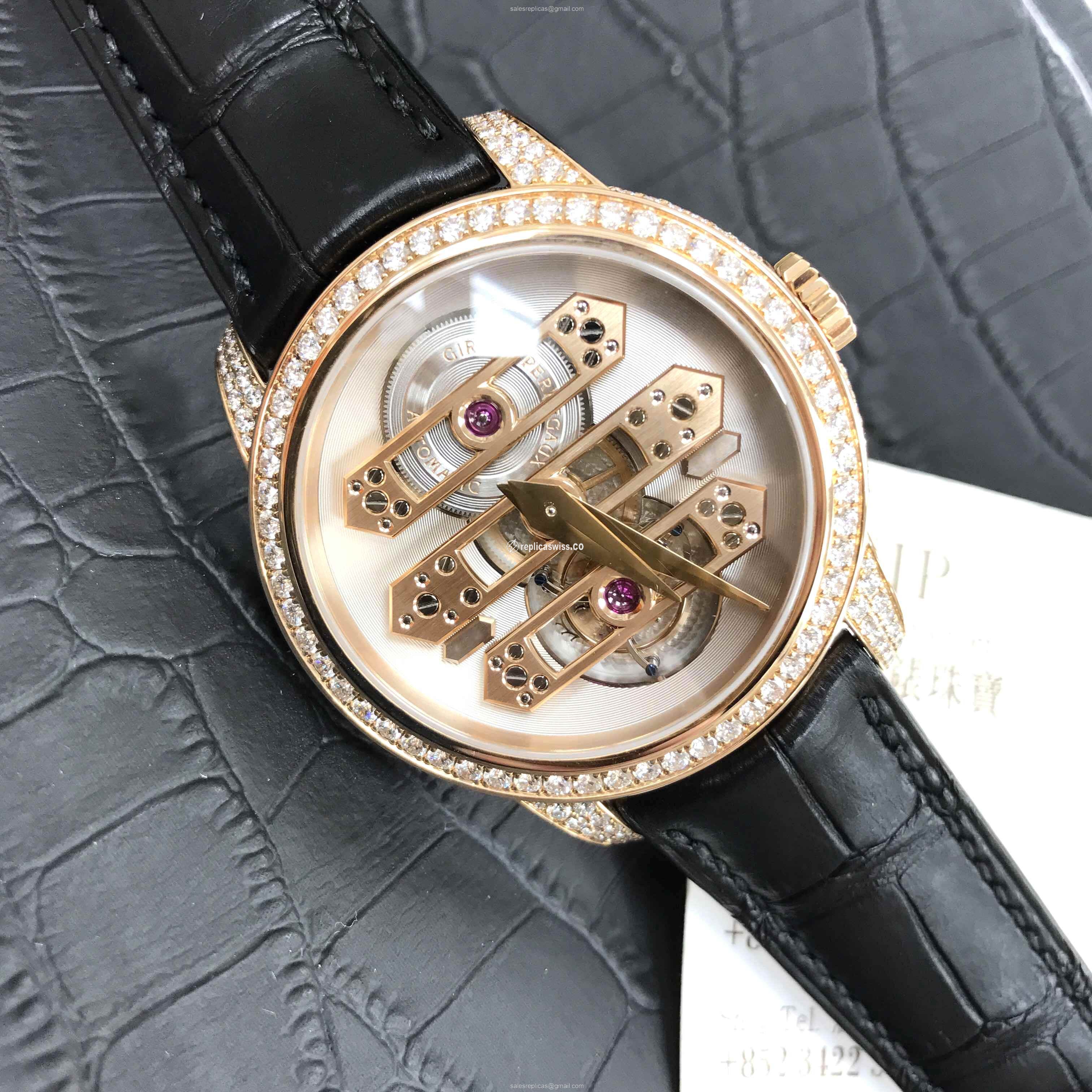 Girard Perregaux 99193D52I000-BA6A BRIDGES Manual Wind 18kt Rose Gold & Diamonds