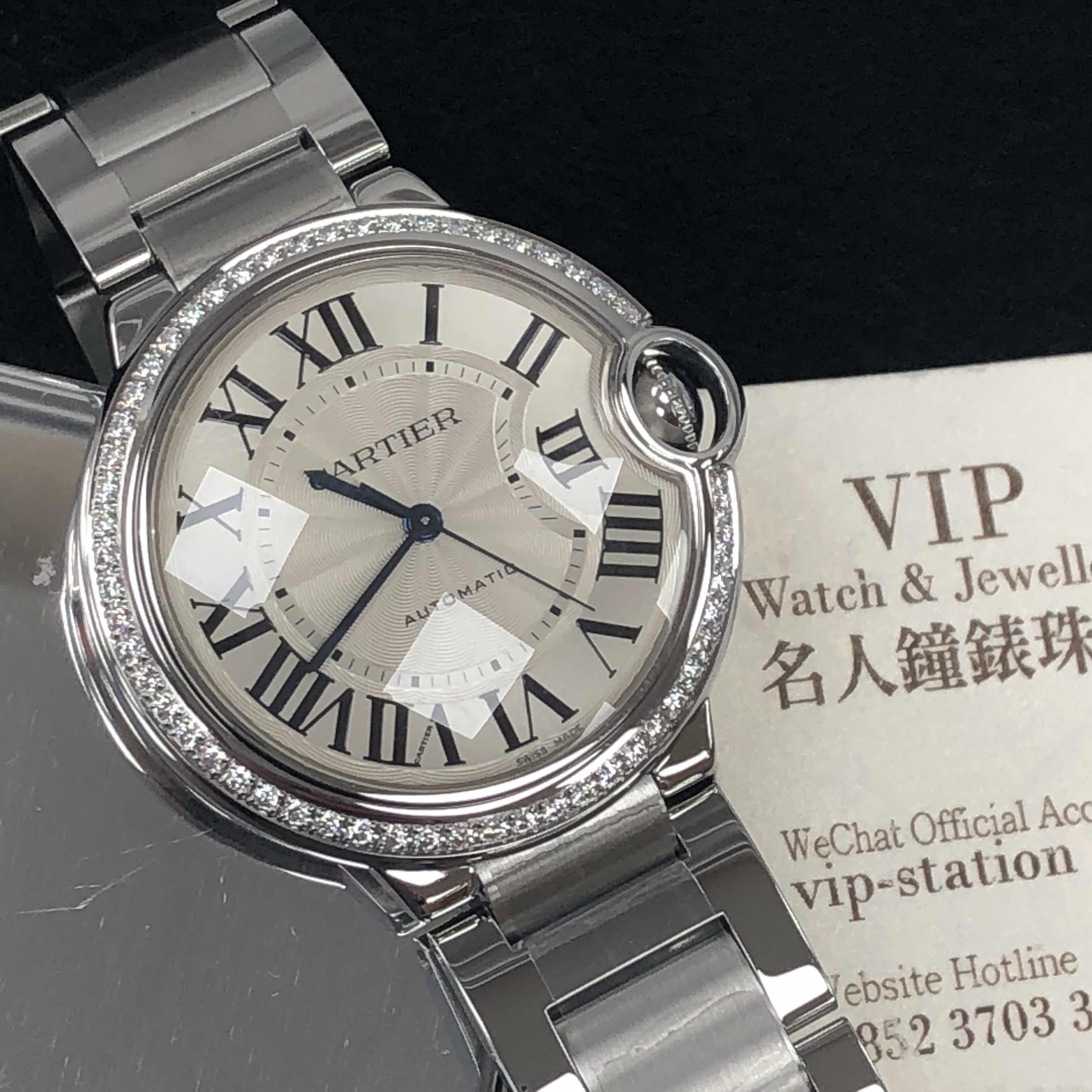 Cartier W4BB0017 BALLON BLEU Automatic Stainless Steel & Diamonds