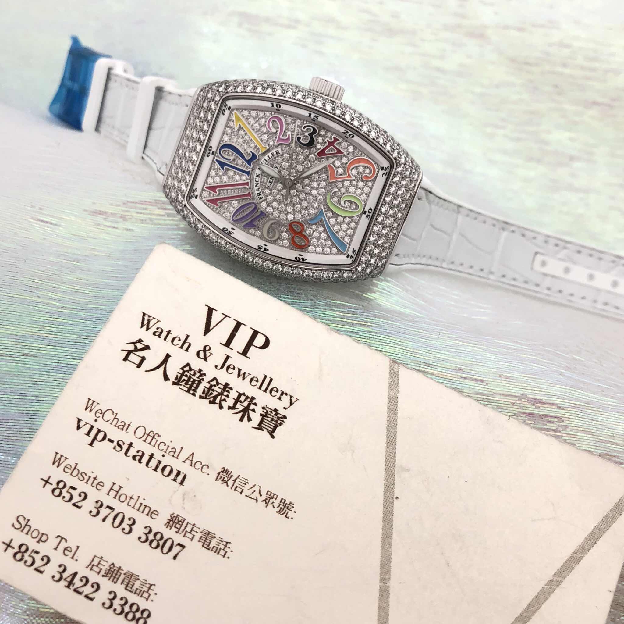 Franck Muller V 32 SC AT FO COL DRM D CD (OG.BC) VANGUARD Automatic 18kt White Gold & Diamond