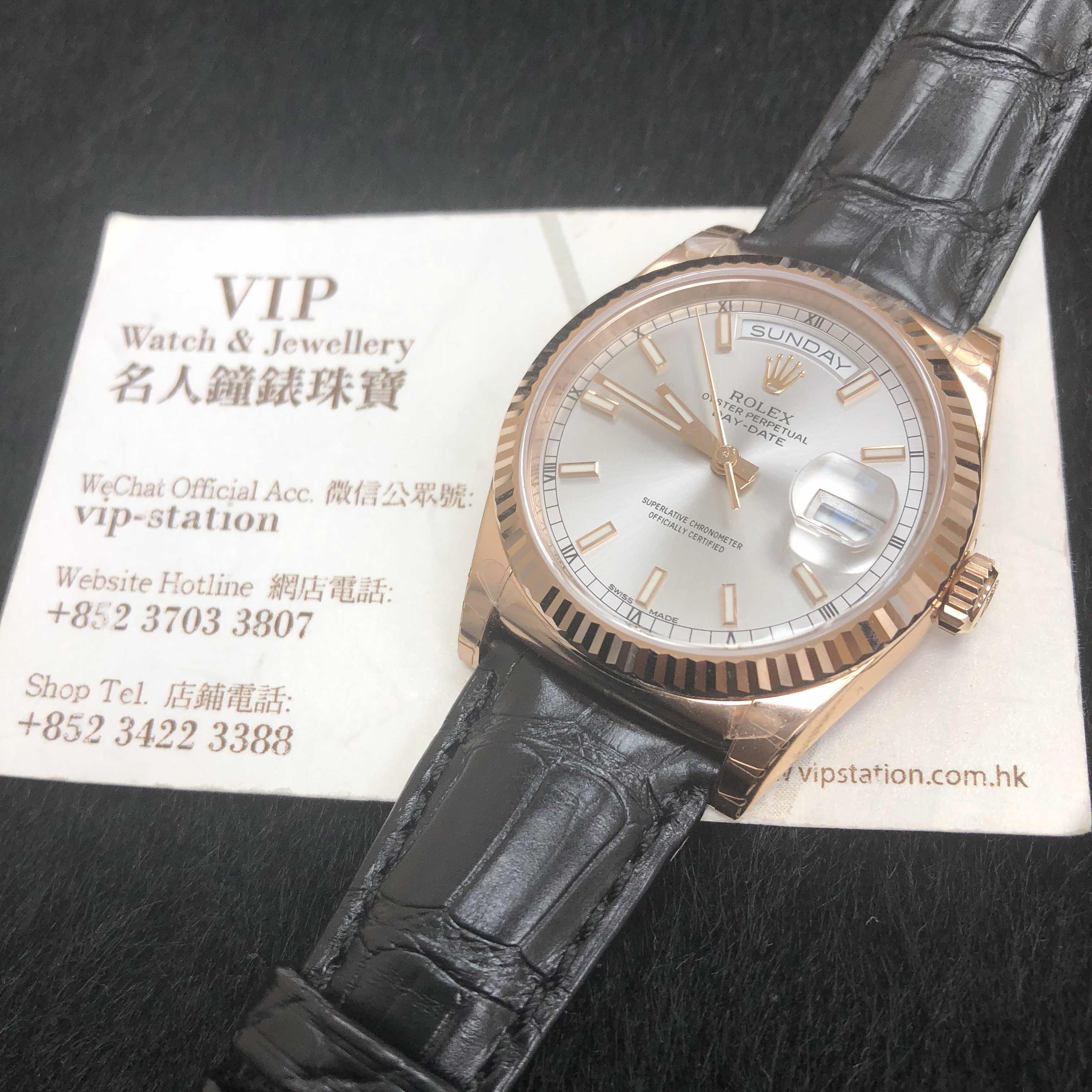 Rolex 118135GY DAY-DATE Automatic 18kt Rose Gold
