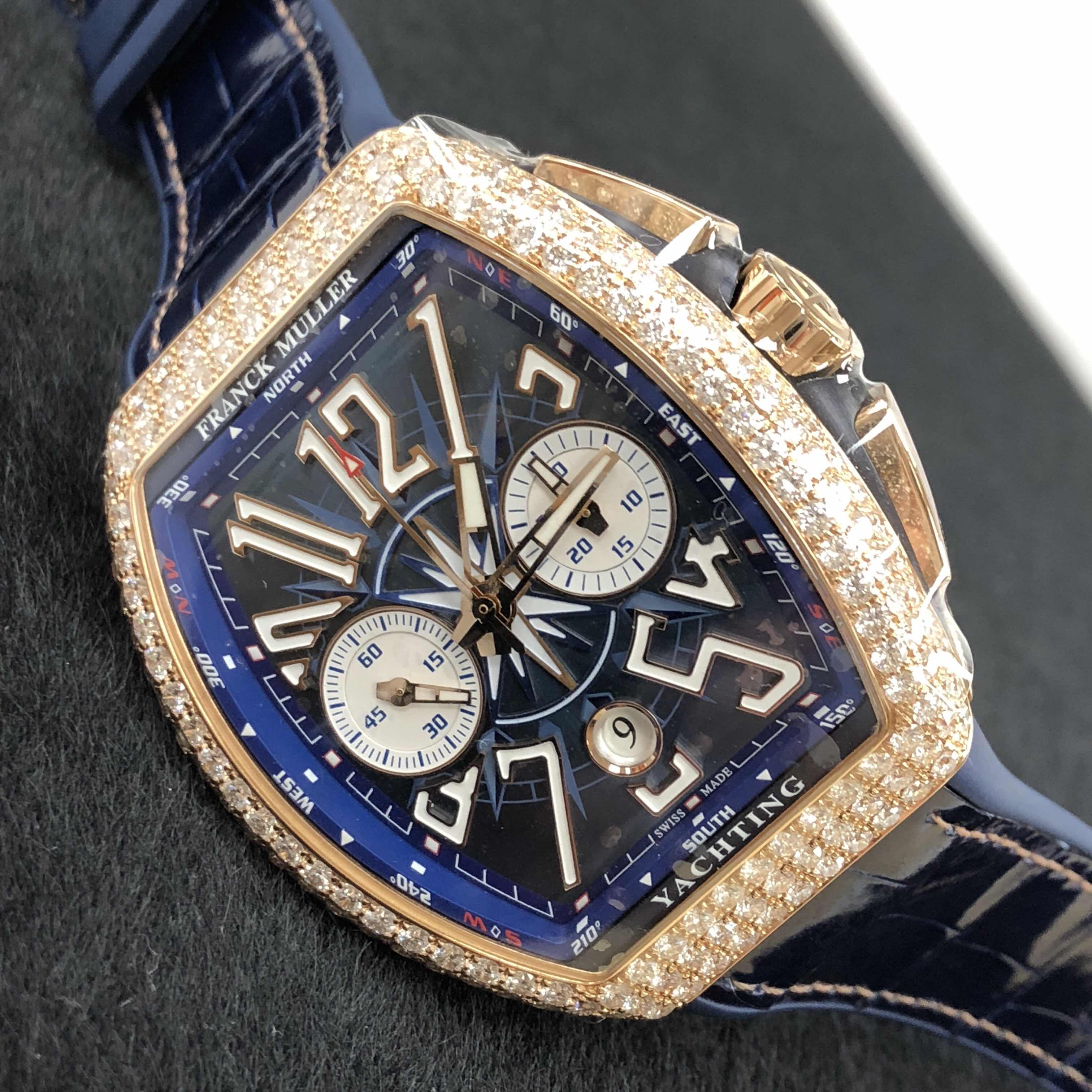 Franck Muller V 45 CC DT D YACHTING (5N) VANGUARD Automatic 18kt Rose Gold & Diamonds
