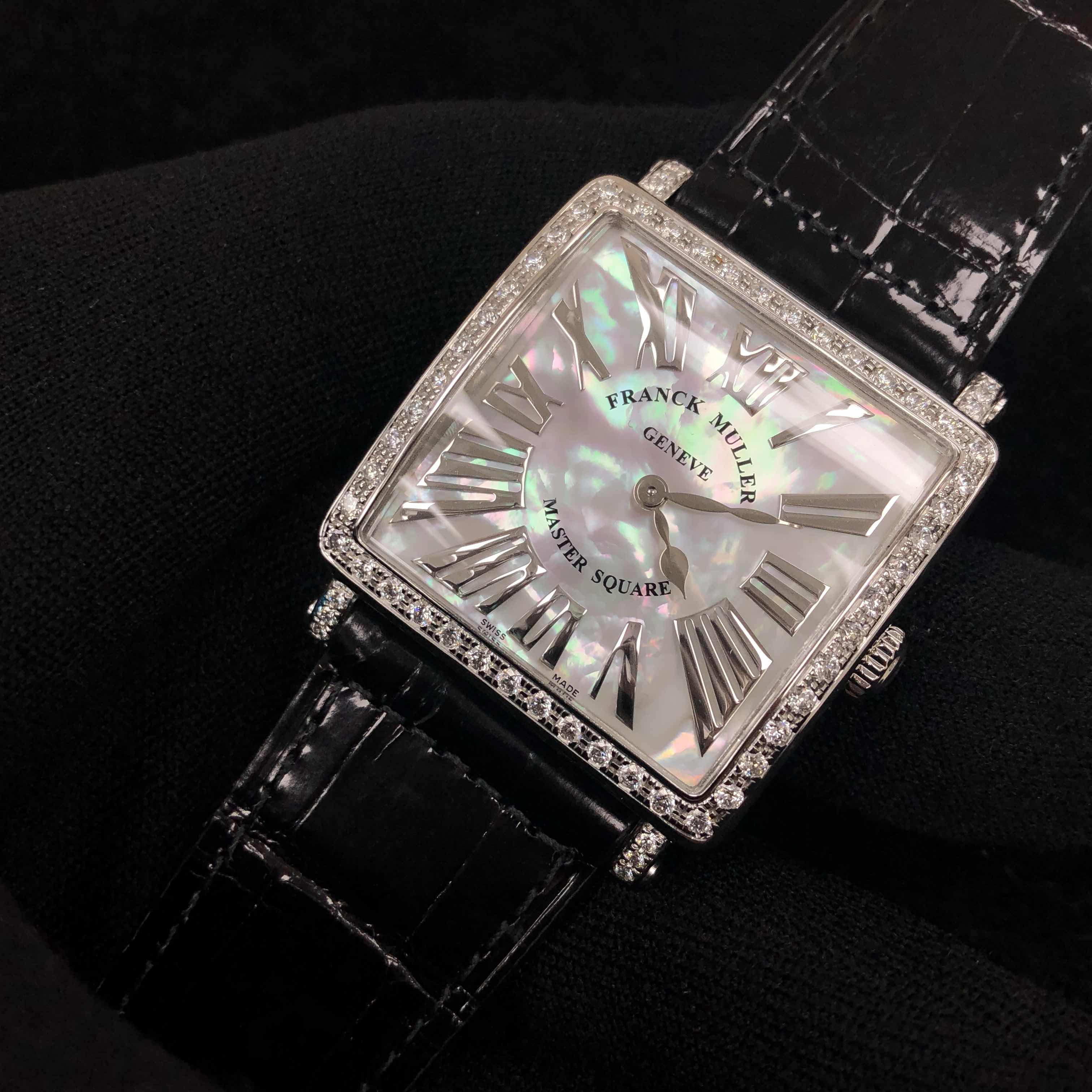 Franck Muller 6002 M B QZ REL R MOP D 1R (AC) MASTER SQUARE Quartz Stainless Steel & Diamonds