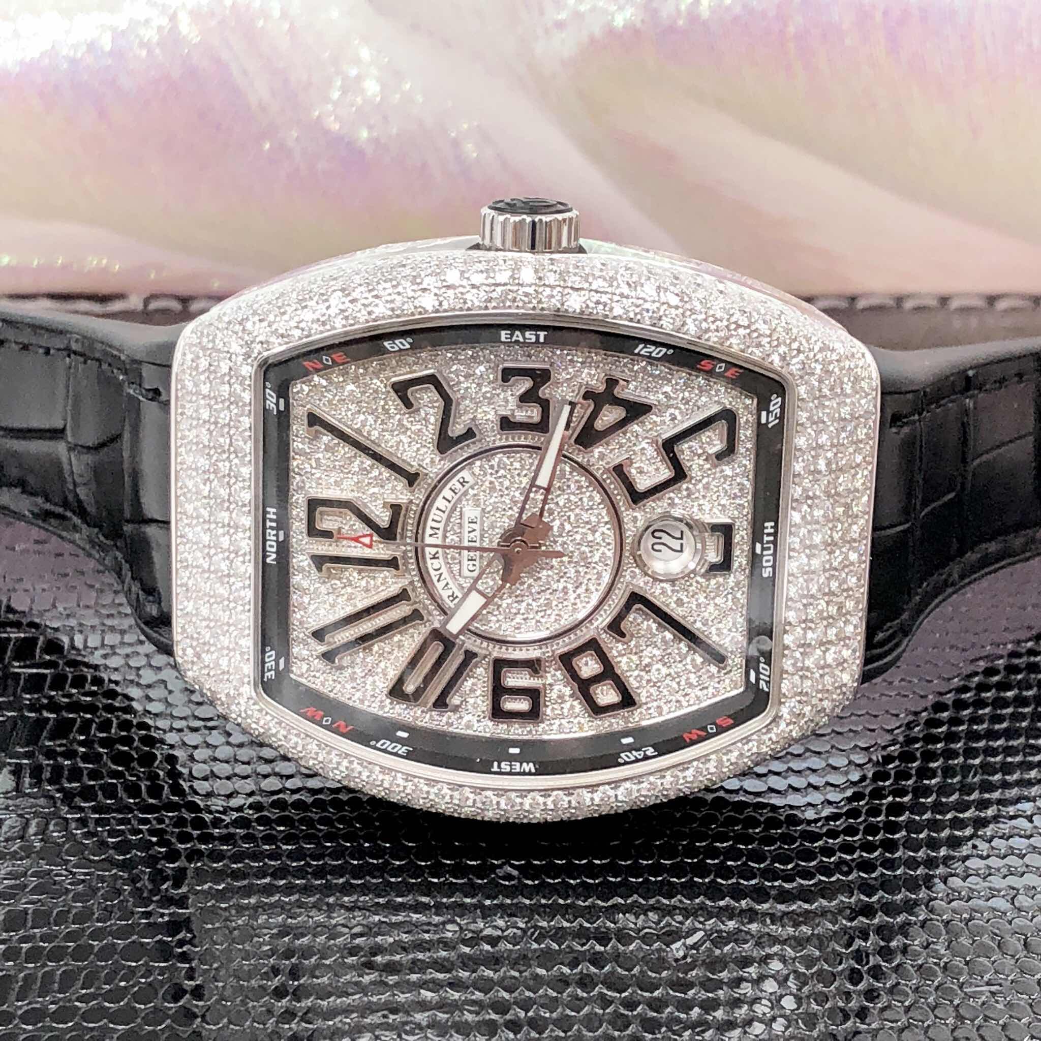 Franck Muller V 41 SC DT D CD (OG.NR) VANGUARD Automatic 18kt White Gold & Diamond