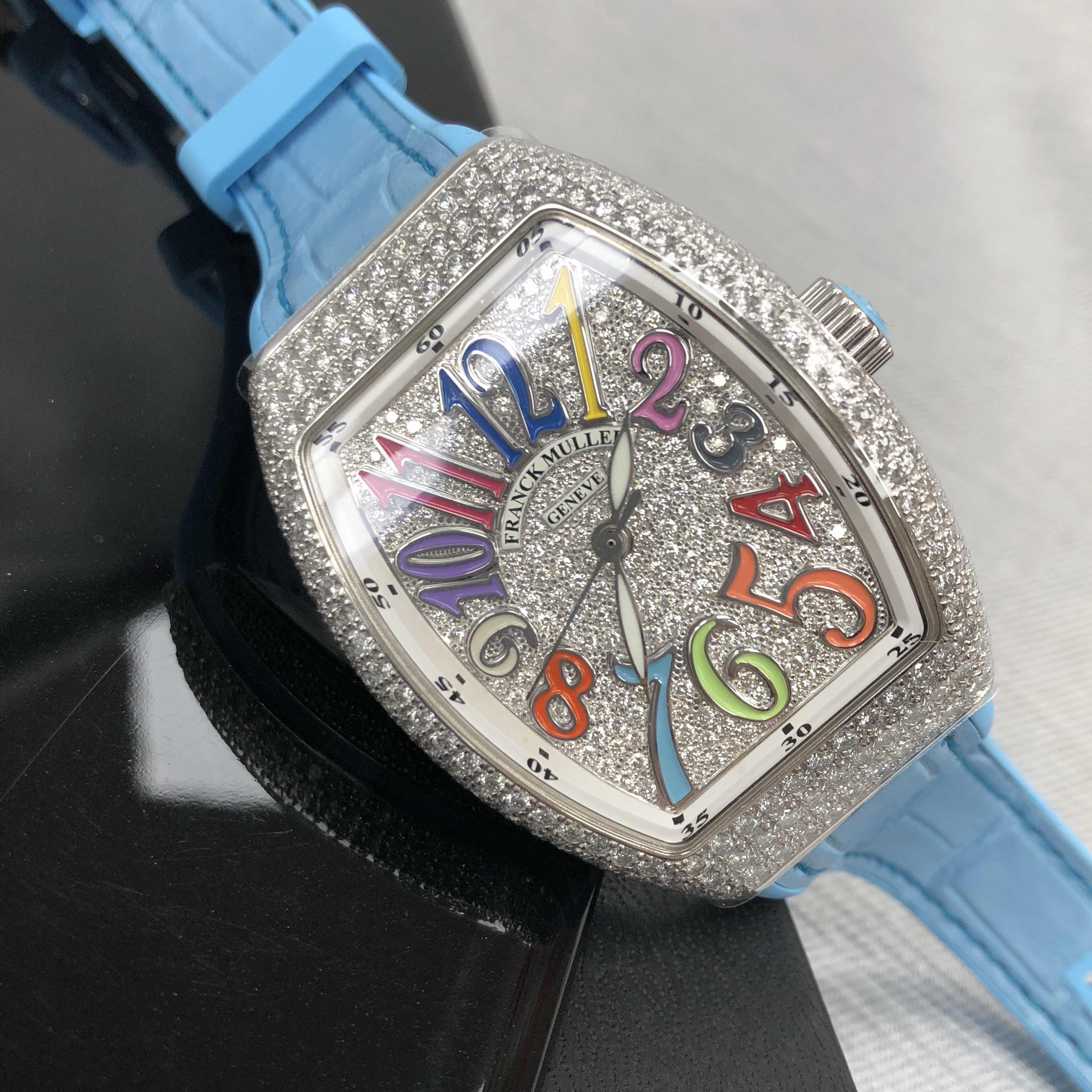 Franck Muller V 35 SC AT FO D CD COL DRM (AC.BL) VANGUARD Automatic 18kt White Gold & Diamond