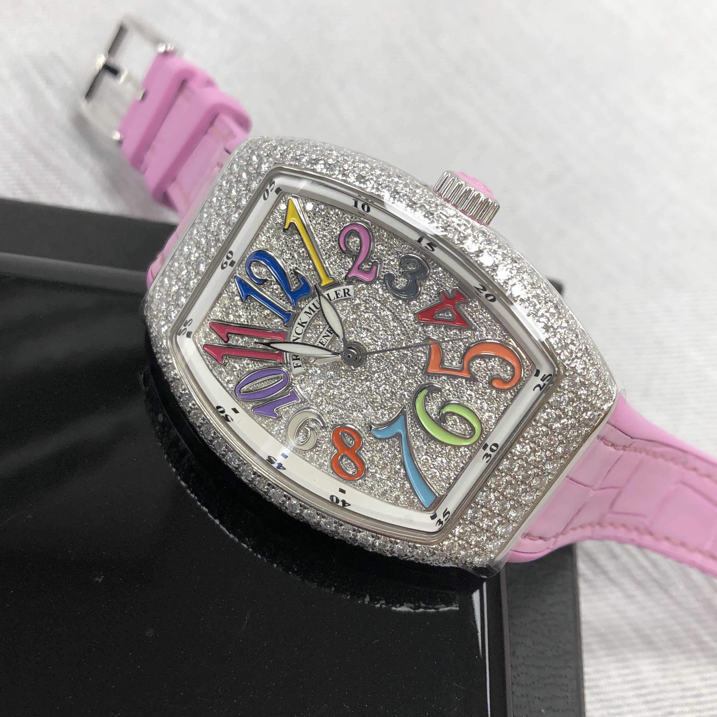 Franck Muller V35 SC AT FO D CD COL DRM (AC.RS) VANGUARD Automatic Stainless Steel & Diamonds