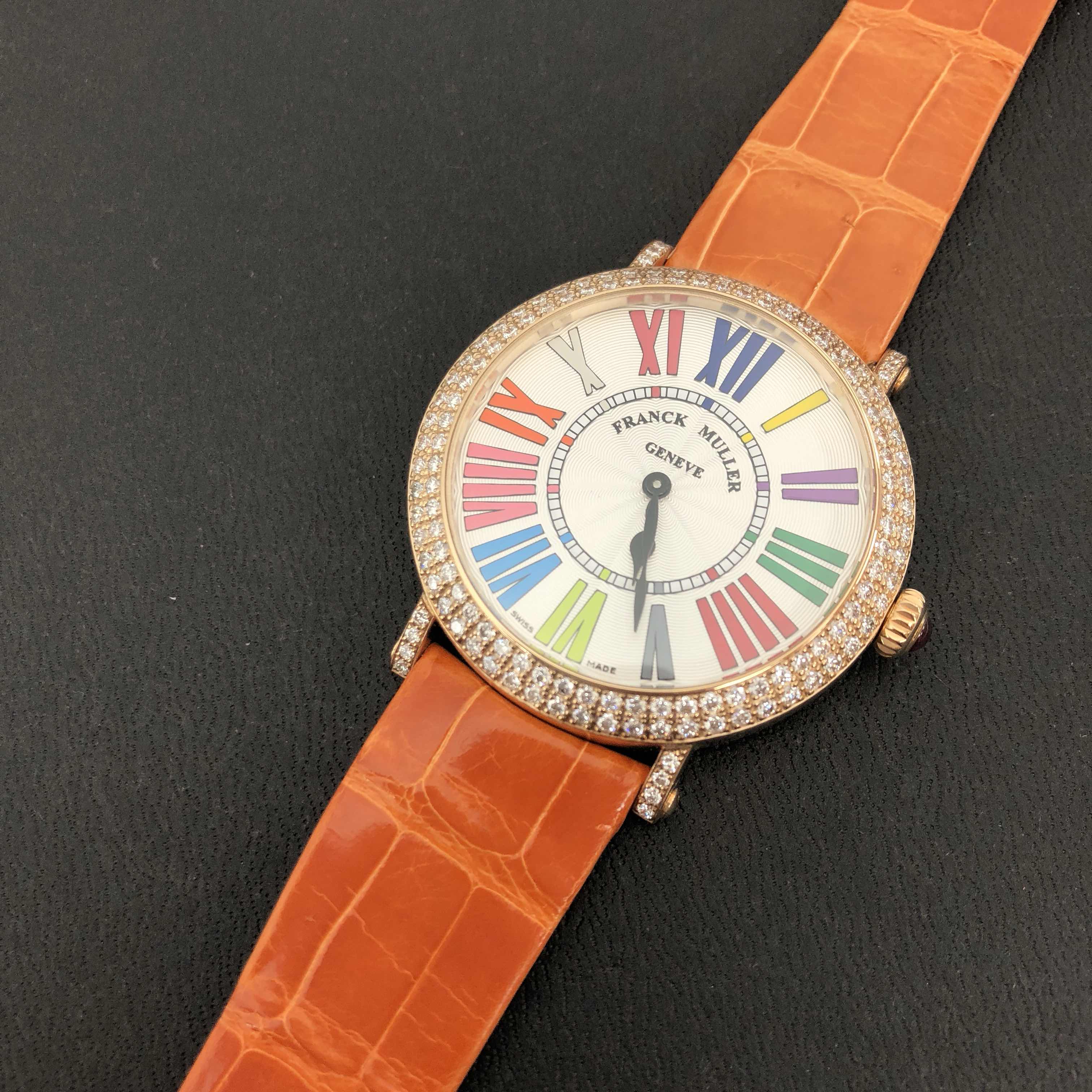 Franck Muller 8038 QZ COL DRM R D (5N) ROUND Quartz 18kt Rose Gold & Diamonds