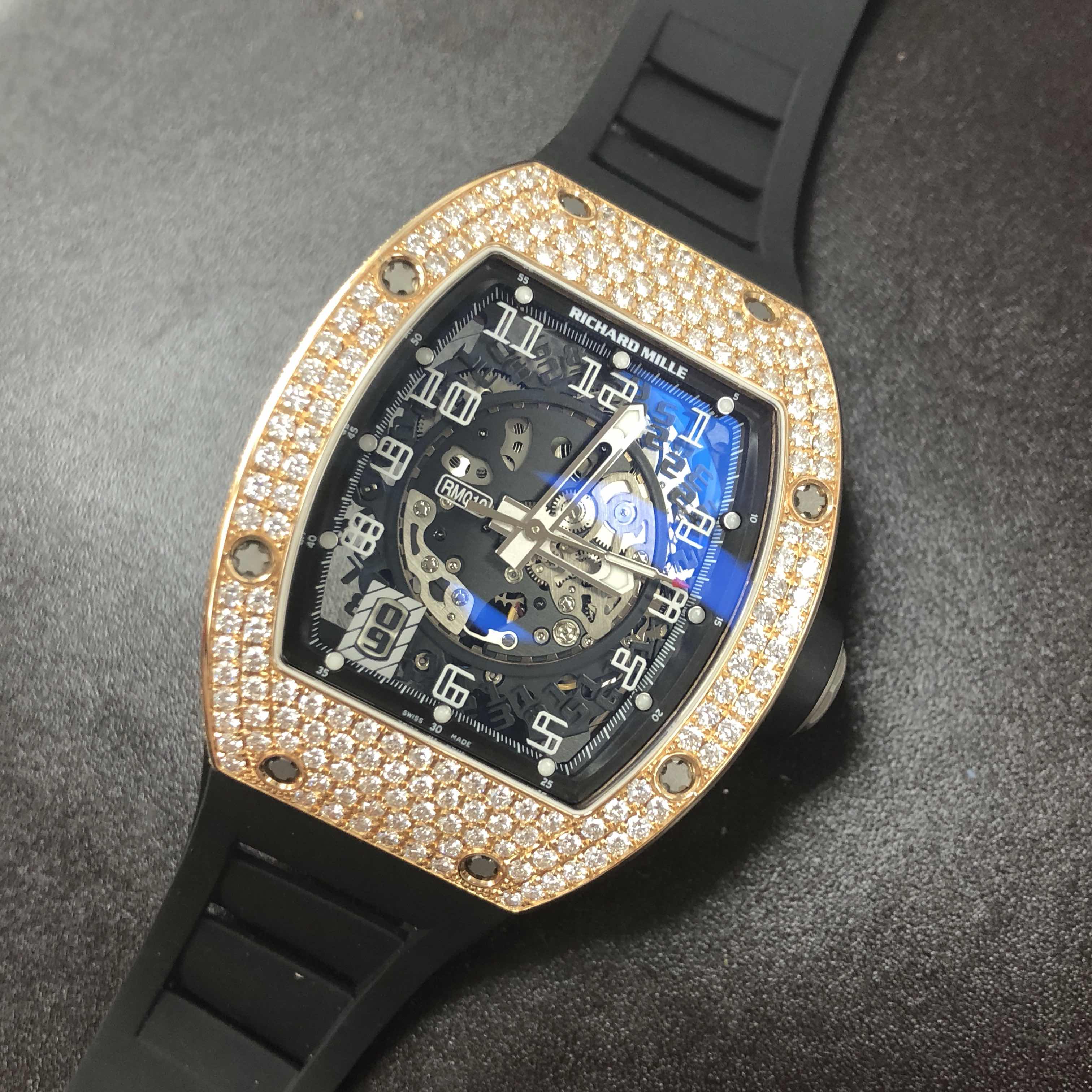 Richard Mille RM010-AH RG Automatic 18kt Rose Gold & Diamonds