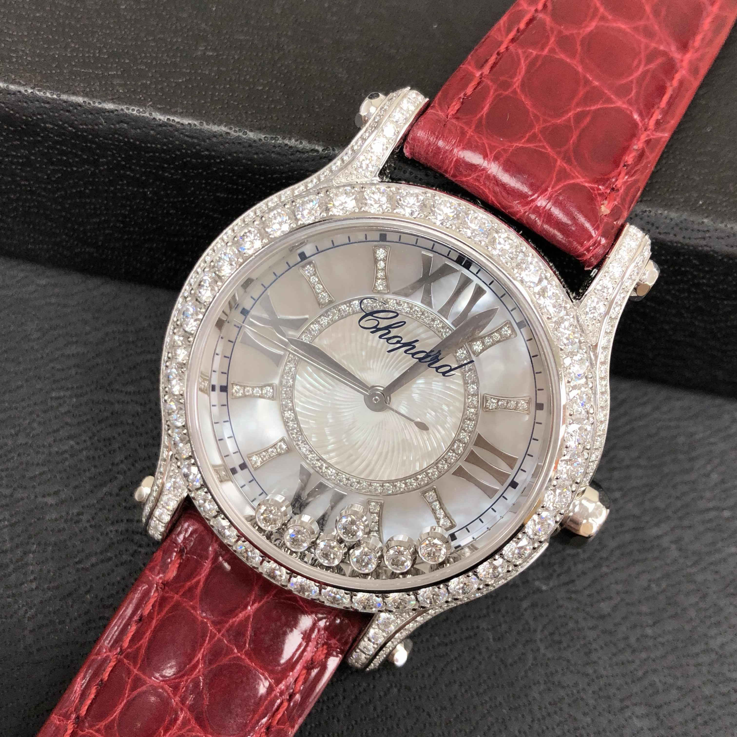 Chopard 274891-1008 HAPPY SPORT Automatic 18kt White Gold & Diamond