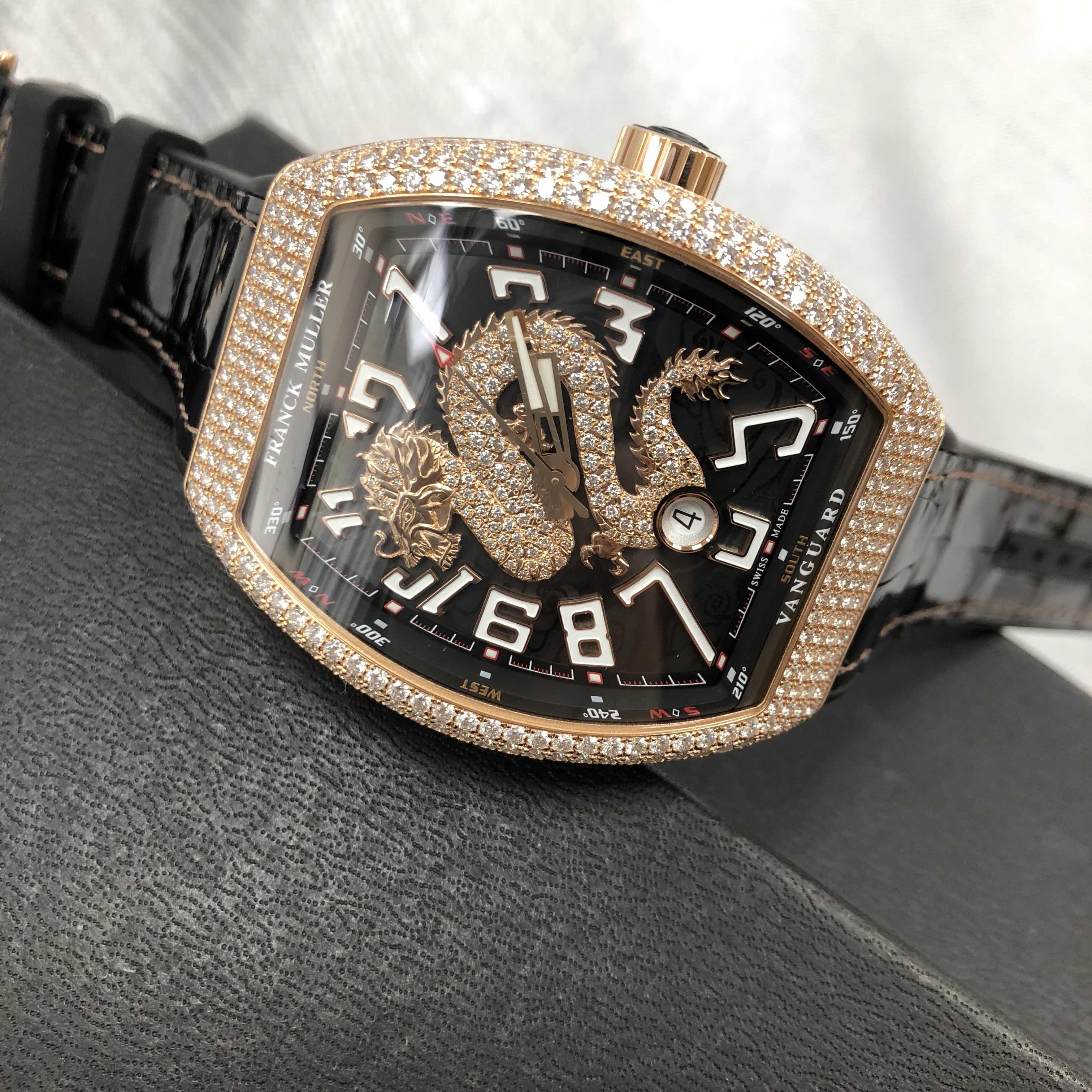 Franck Muller V 45 SC DT D DRGCD (5N.NR) VANGUARD Automatic 18kt Rose Gold & Diamonds