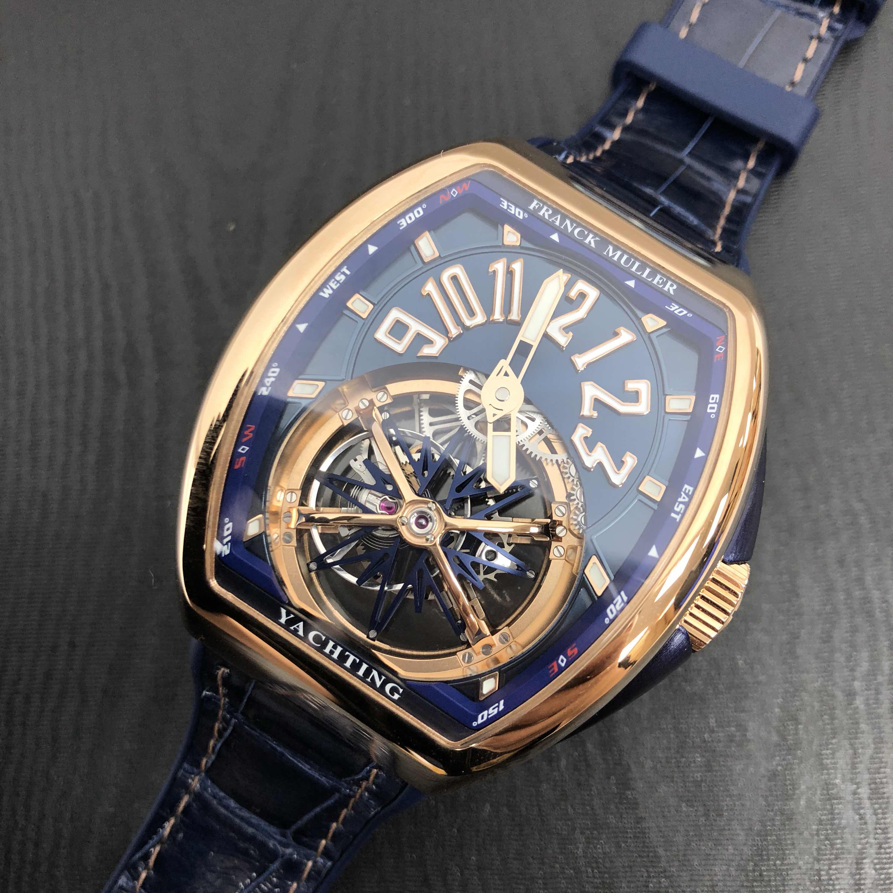 Franck Muller V 45 T GRAVITY CS YACHTING (5N.BL) Manual Wind 18kt Rose Gold