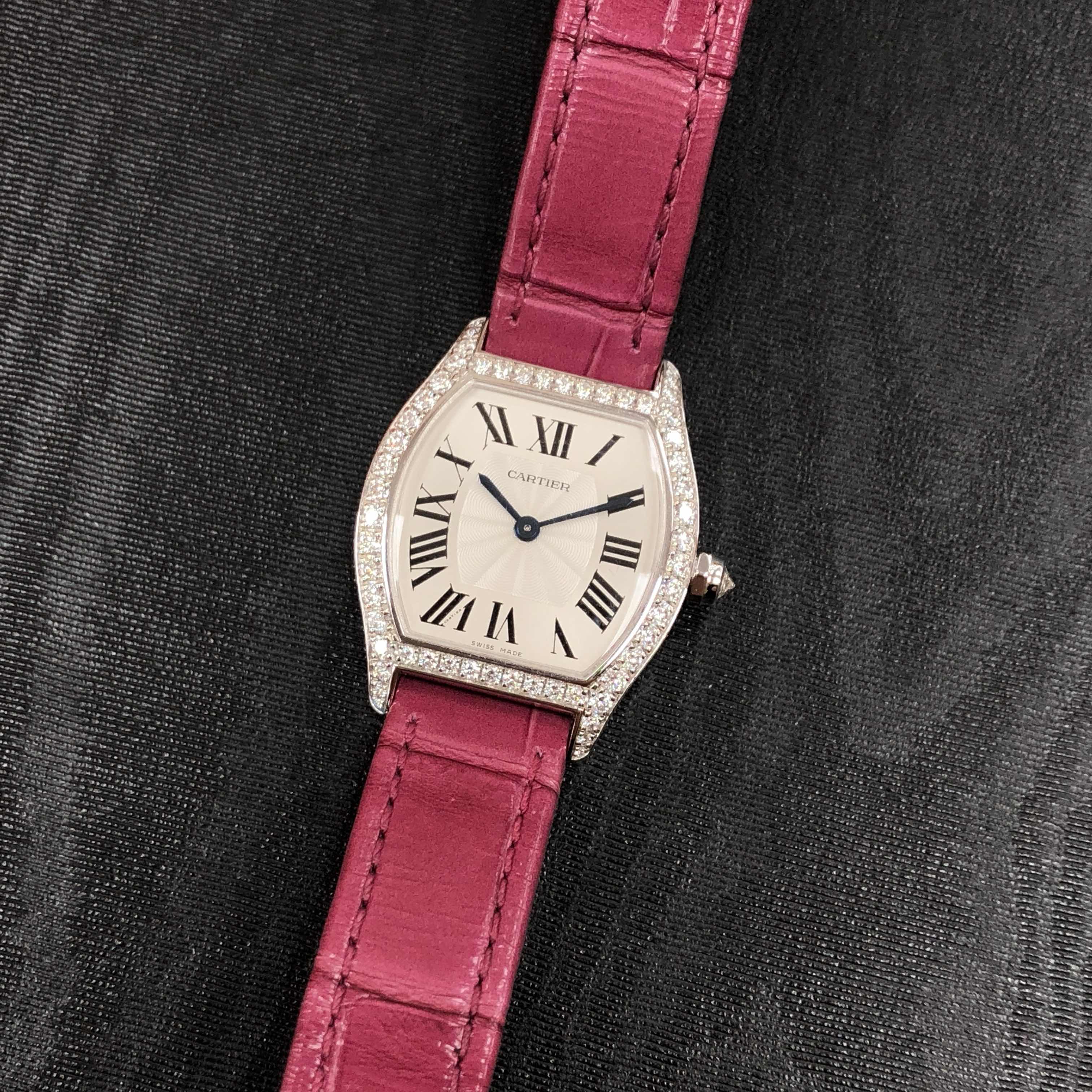 Cartier WA501007 TORTUE Manual Wind 18kt White Gold