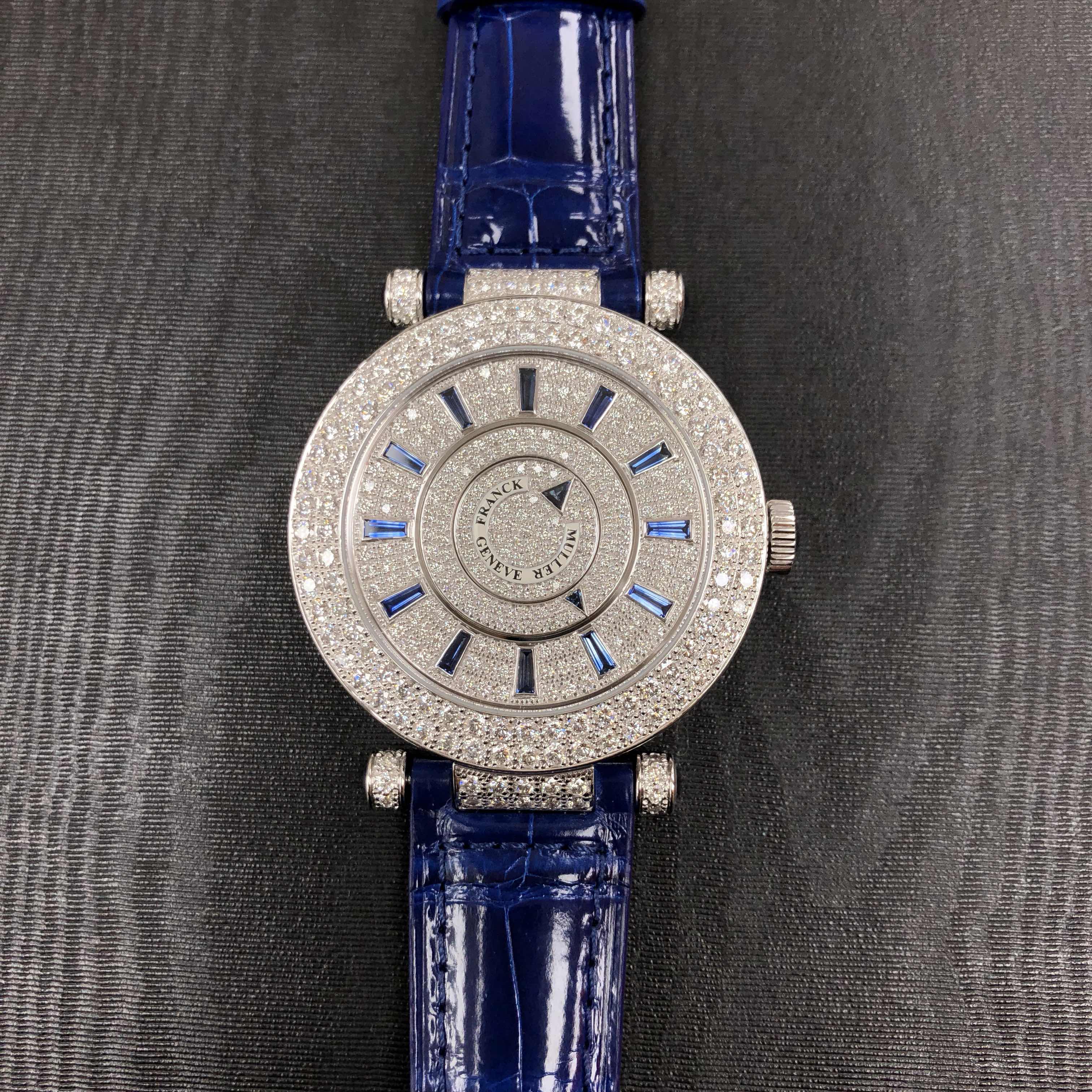 Franck Muller DM 42 D 2R CD (OG) - BLUE DOUBLE MYSTERY Automatic 18kt White Gold & Diamond