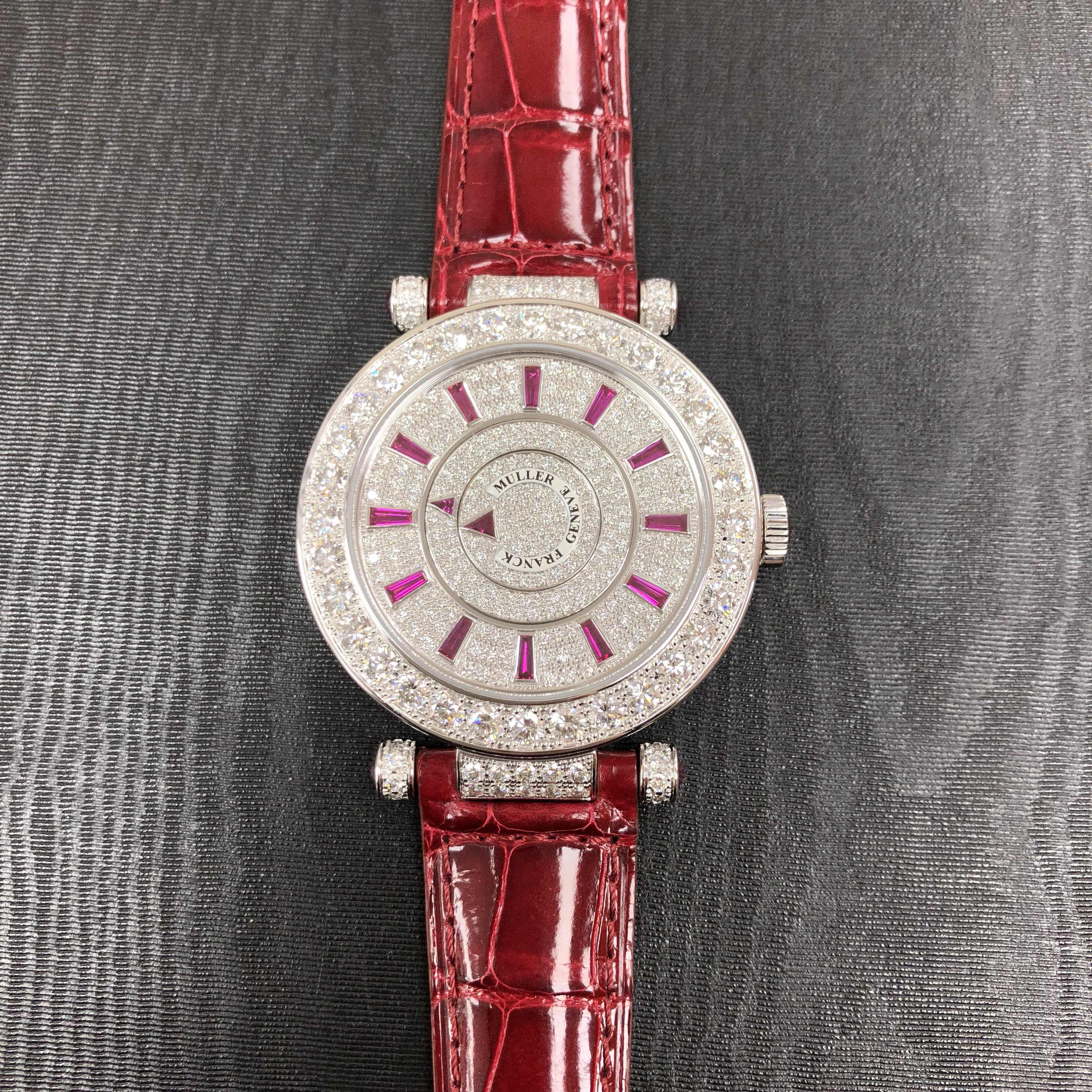 Franck Muller DM 42 D 1R CD (OG) - RUBY DOUBLE MYSTERY Automatic 18kt White Gold & Diamond
