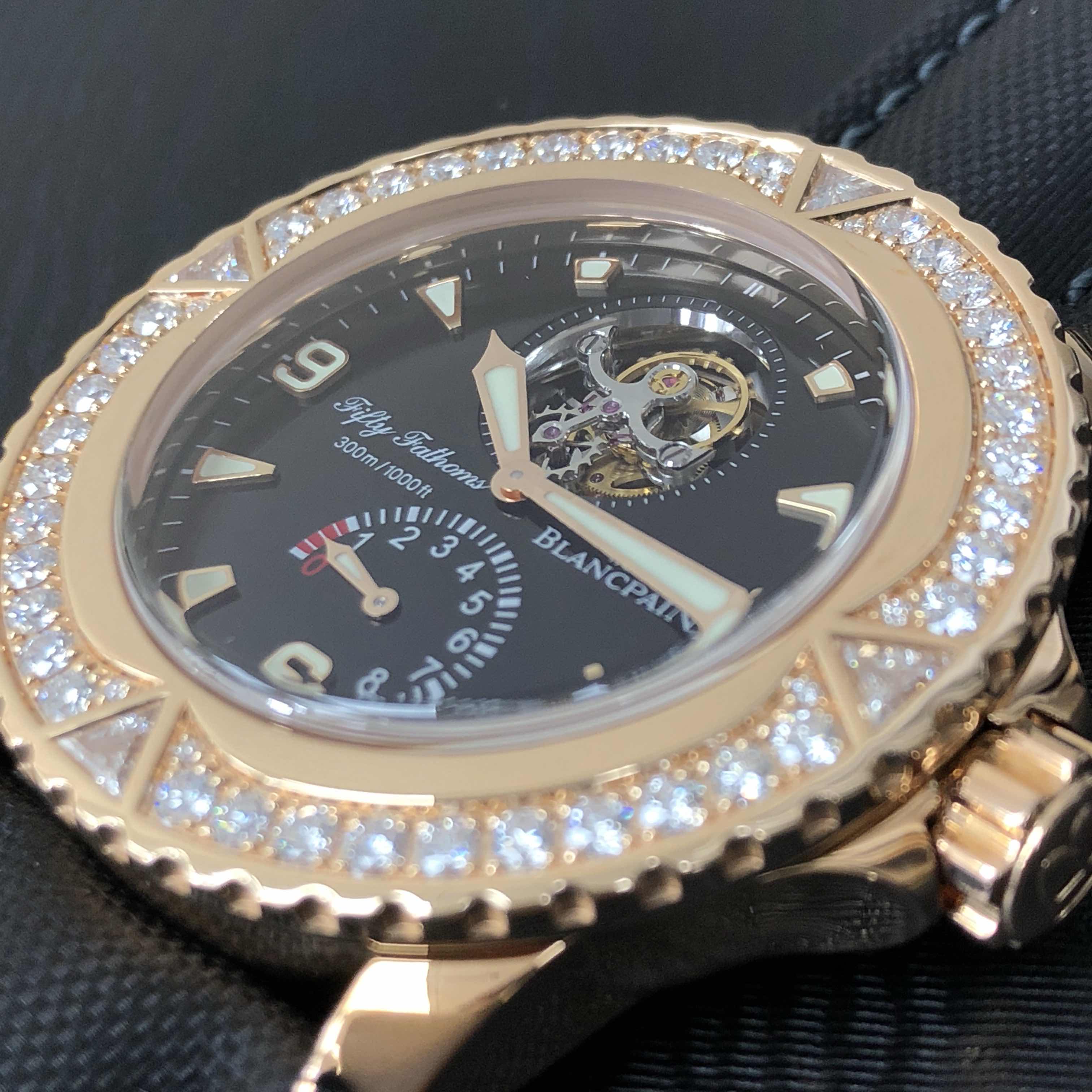 Blancpain 5025-9530-52A FIFTY FATHOMS Automatic 18kt Rose Gold & Diamonds