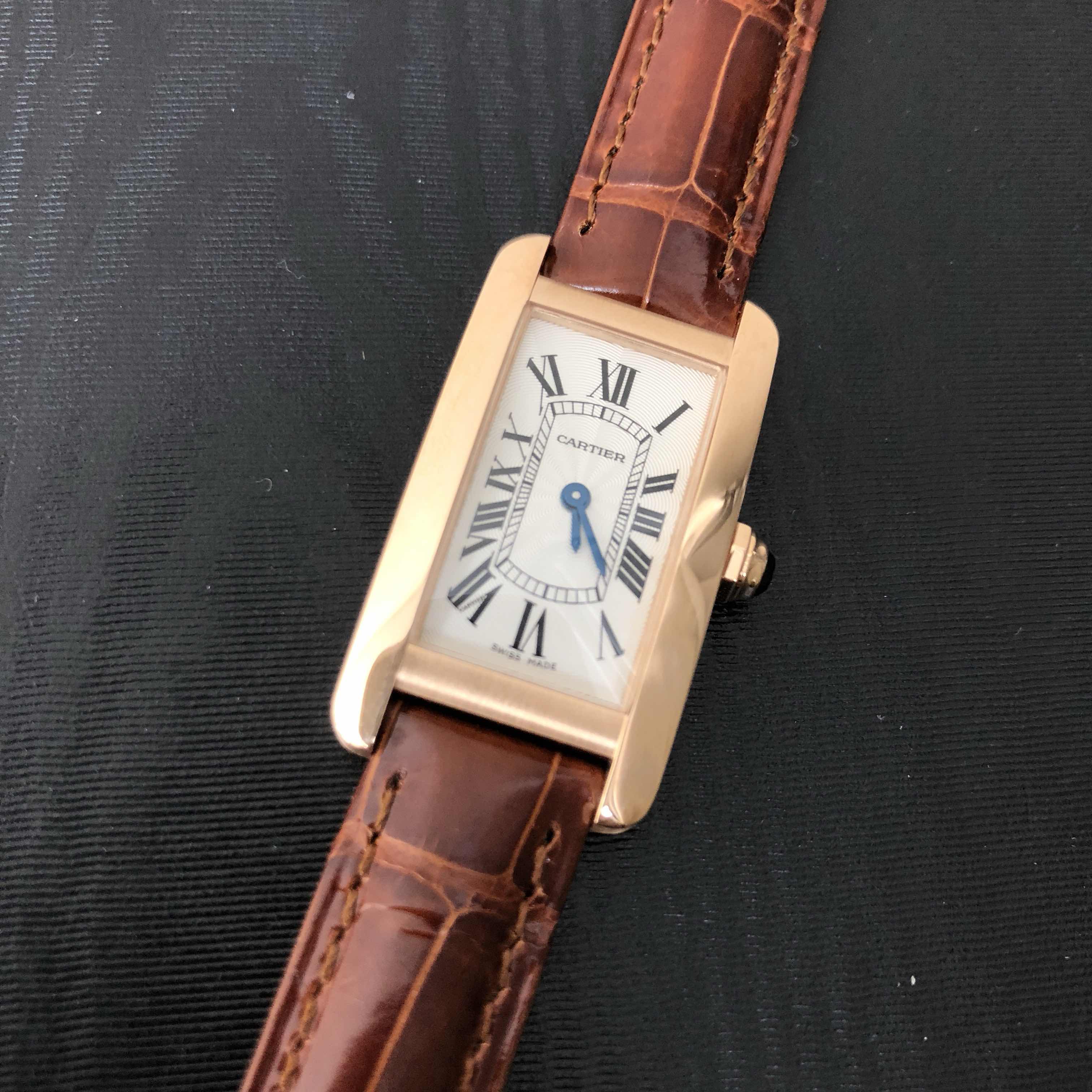 Cartier W2607456 TANK Quartz 18kt Rose Gold