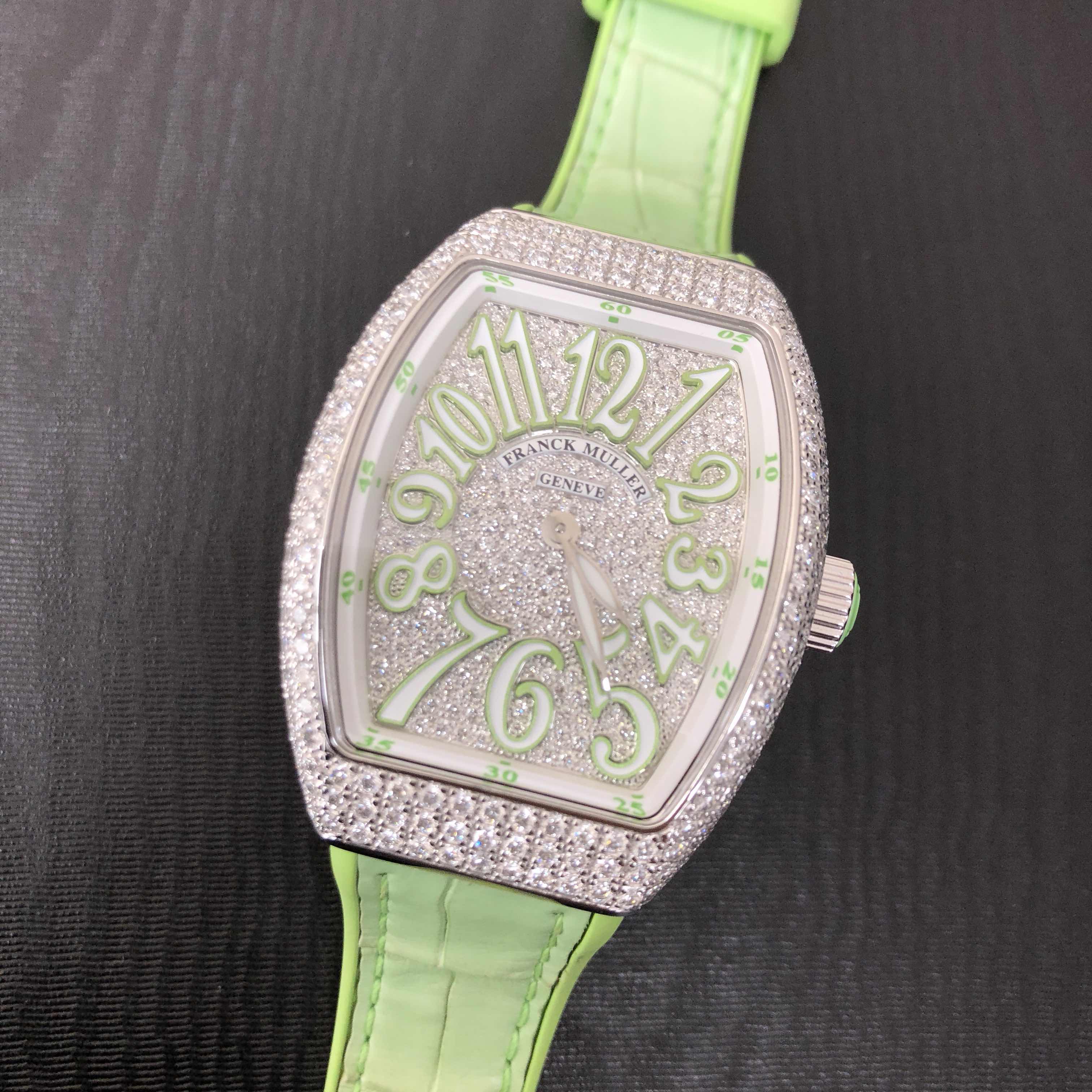 Franck Muller V 32 QZ D CD (AC.VE) VANGUARD Quartz Stainless Steel & Diamonds
