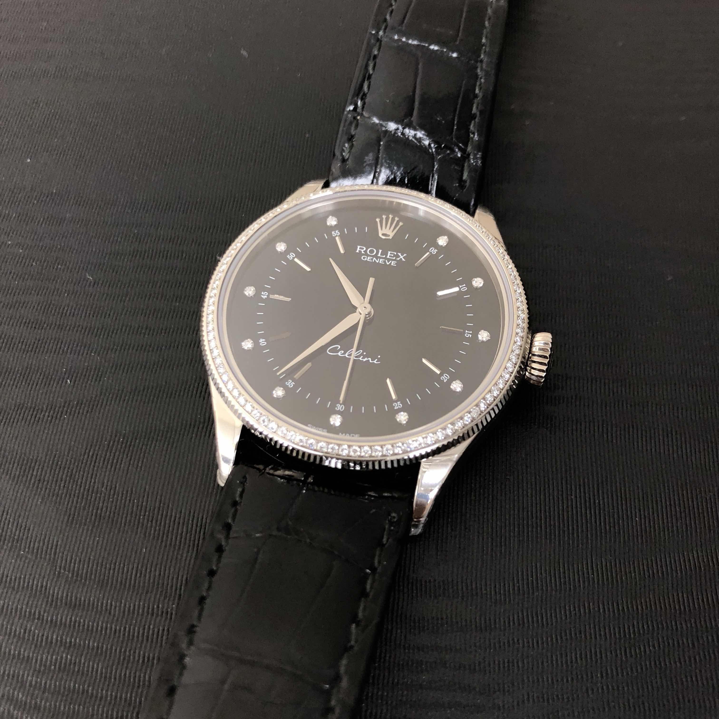 Rolex 50609RBR CELLINI SERIES Automatic 18kt White Gold & Diamond