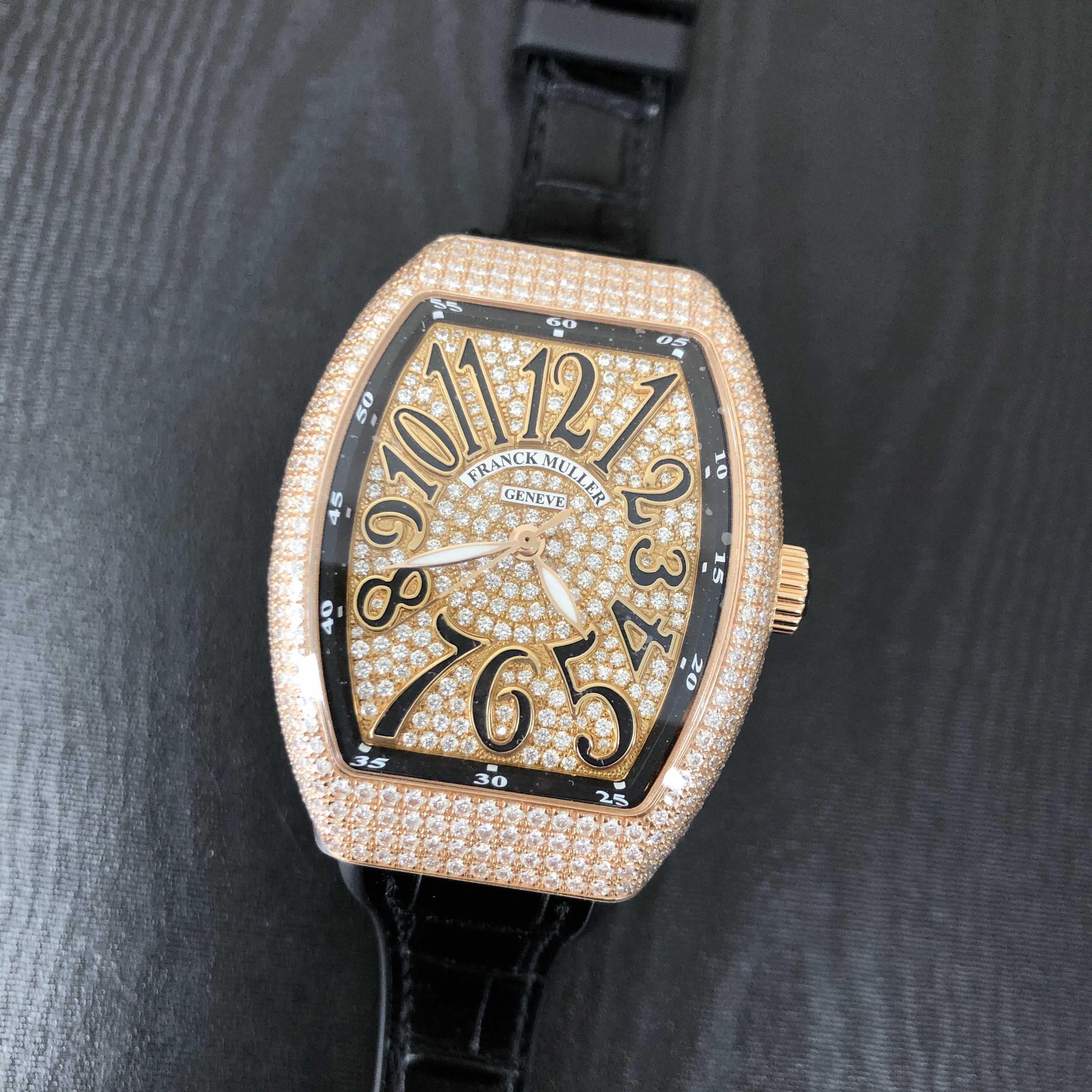 Franck Muller V 35 SC AT FO D CD (5N.NR) VANGUARD Automatic 18kt Rose Gold & Diamonds