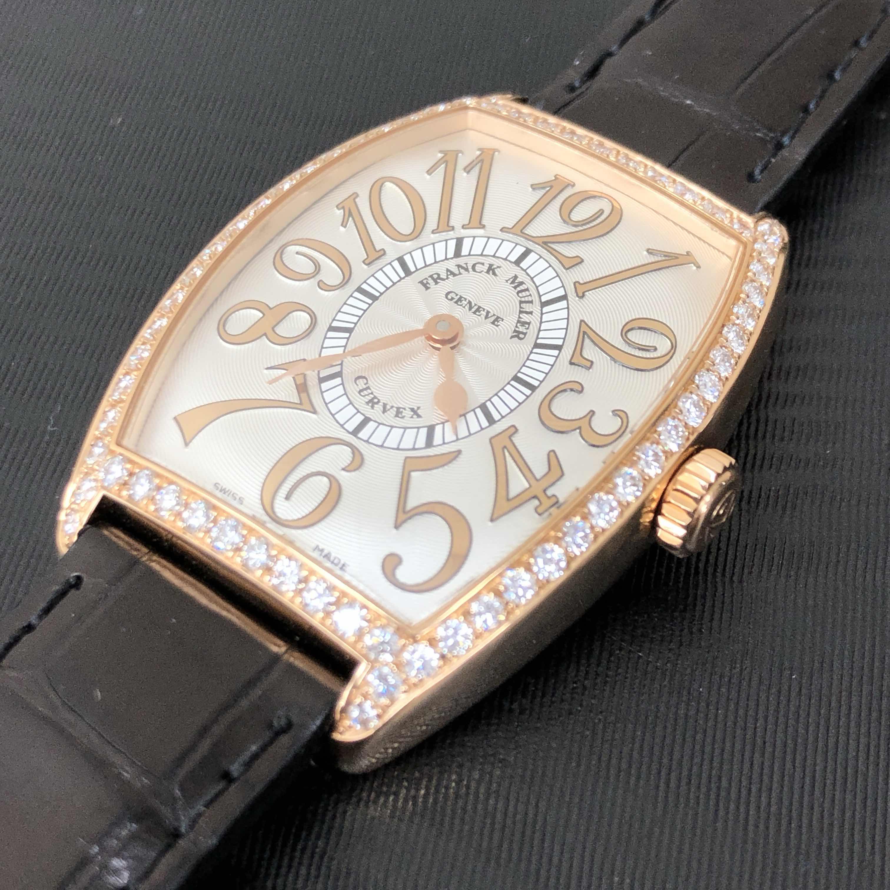 Franck Muller 2852 QZ REL D 1R (5N) - BLACK LONG ISLAND Quartz 18kt Rose Gold & Diamonds