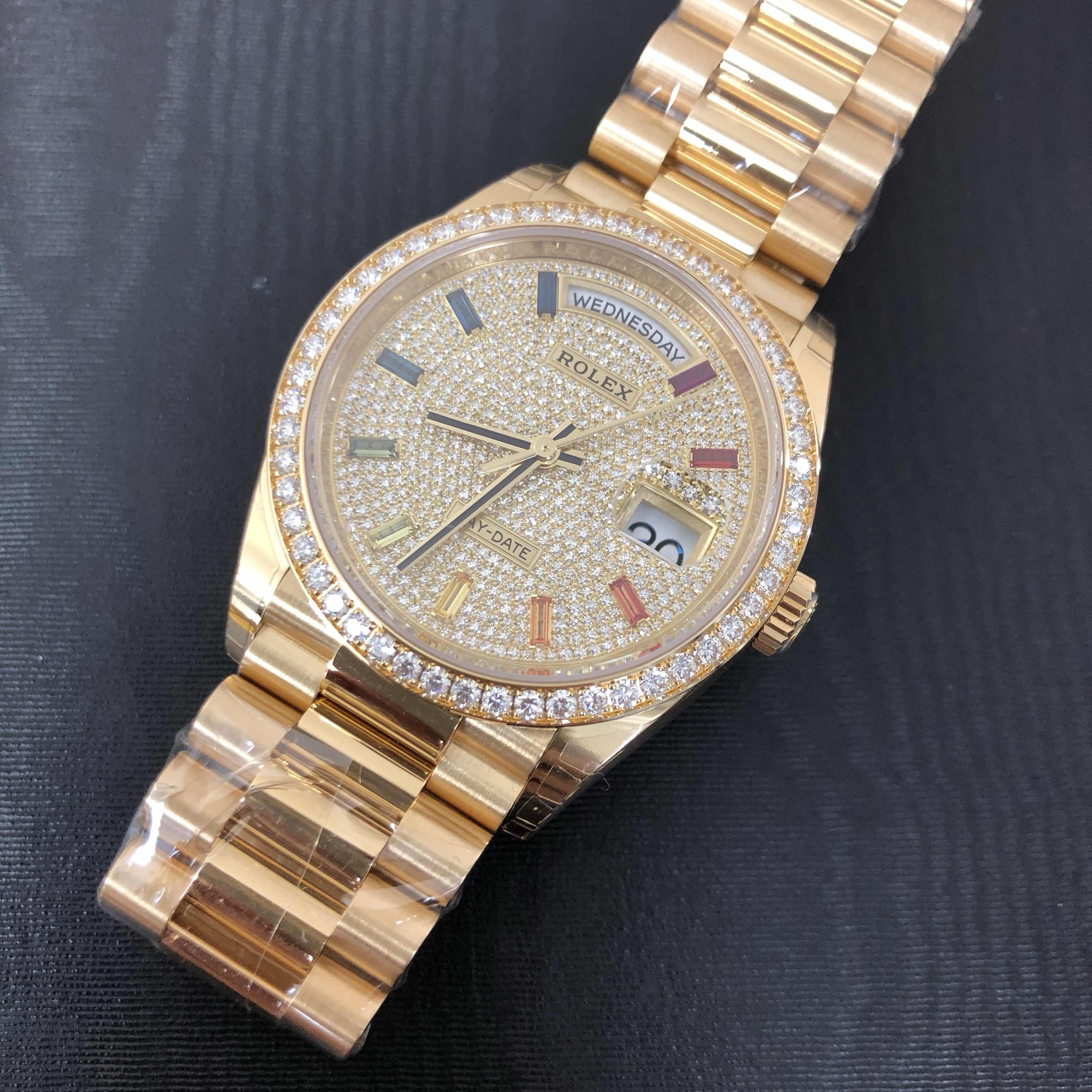 Rolex 128348RBR-0030 DAY-DATE Automatic 18kt Gold & Diamond
