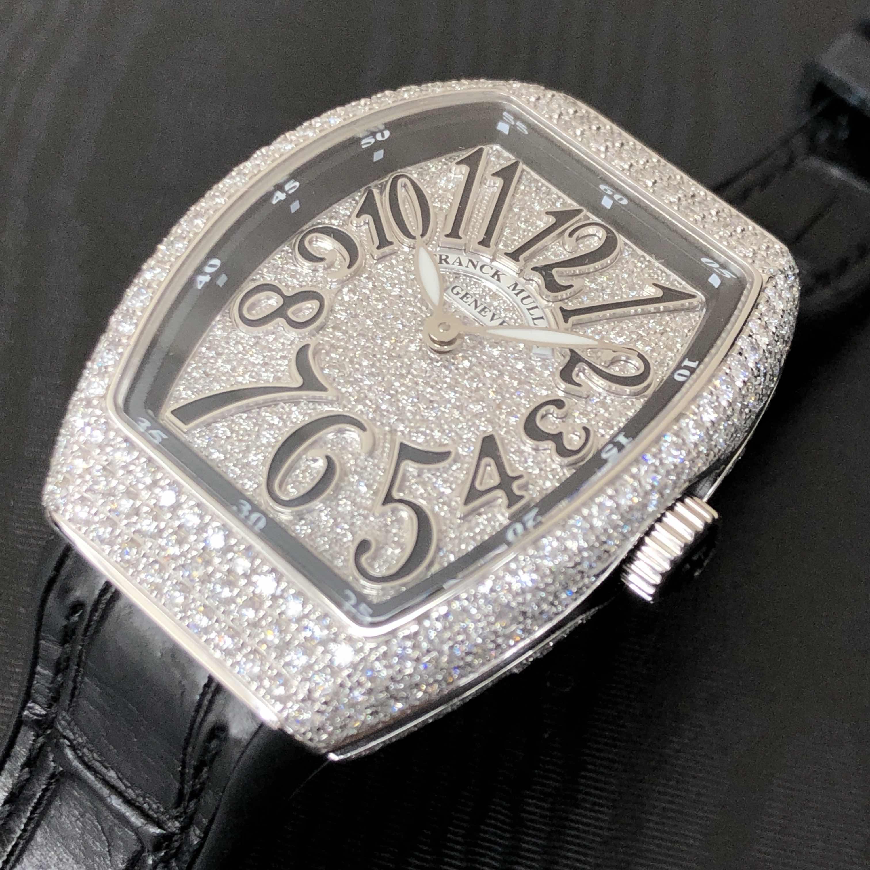 Franck Muller V 32 QZ D CD (AC.NR) VANGUARD Quartz Stainless Steel & Diamonds