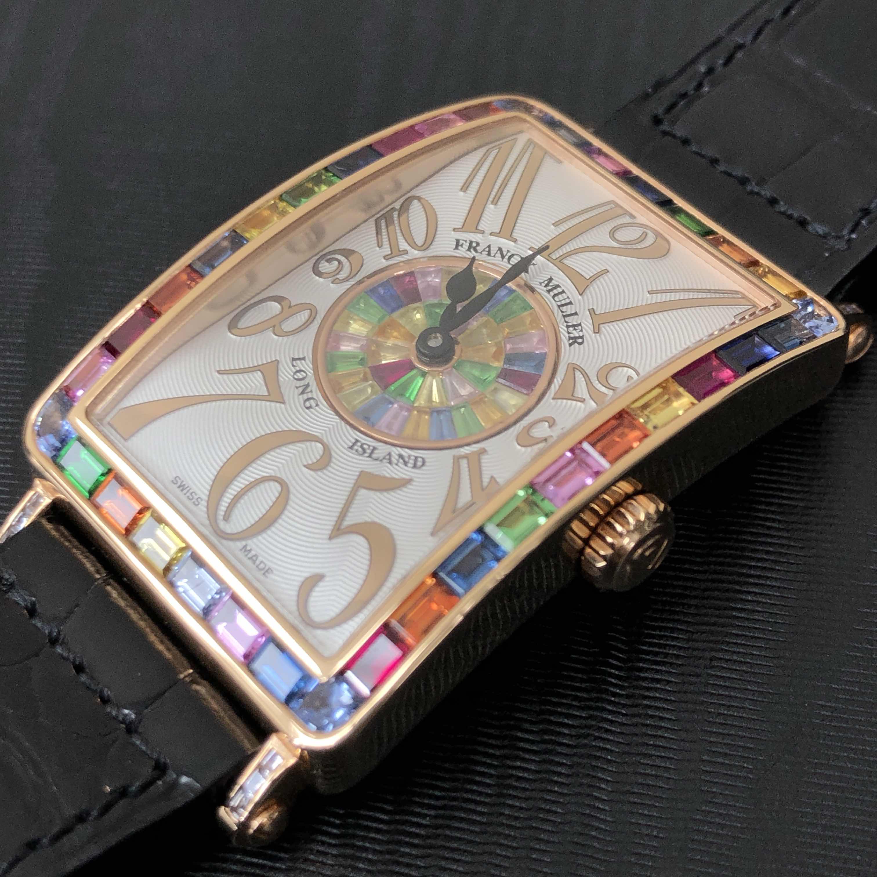 Franck Muller 952 QZ REL QTR SAI BAG 1P BAG (5N) LONG ISLAND Quartz 18kt Rose Gold & Diamonds