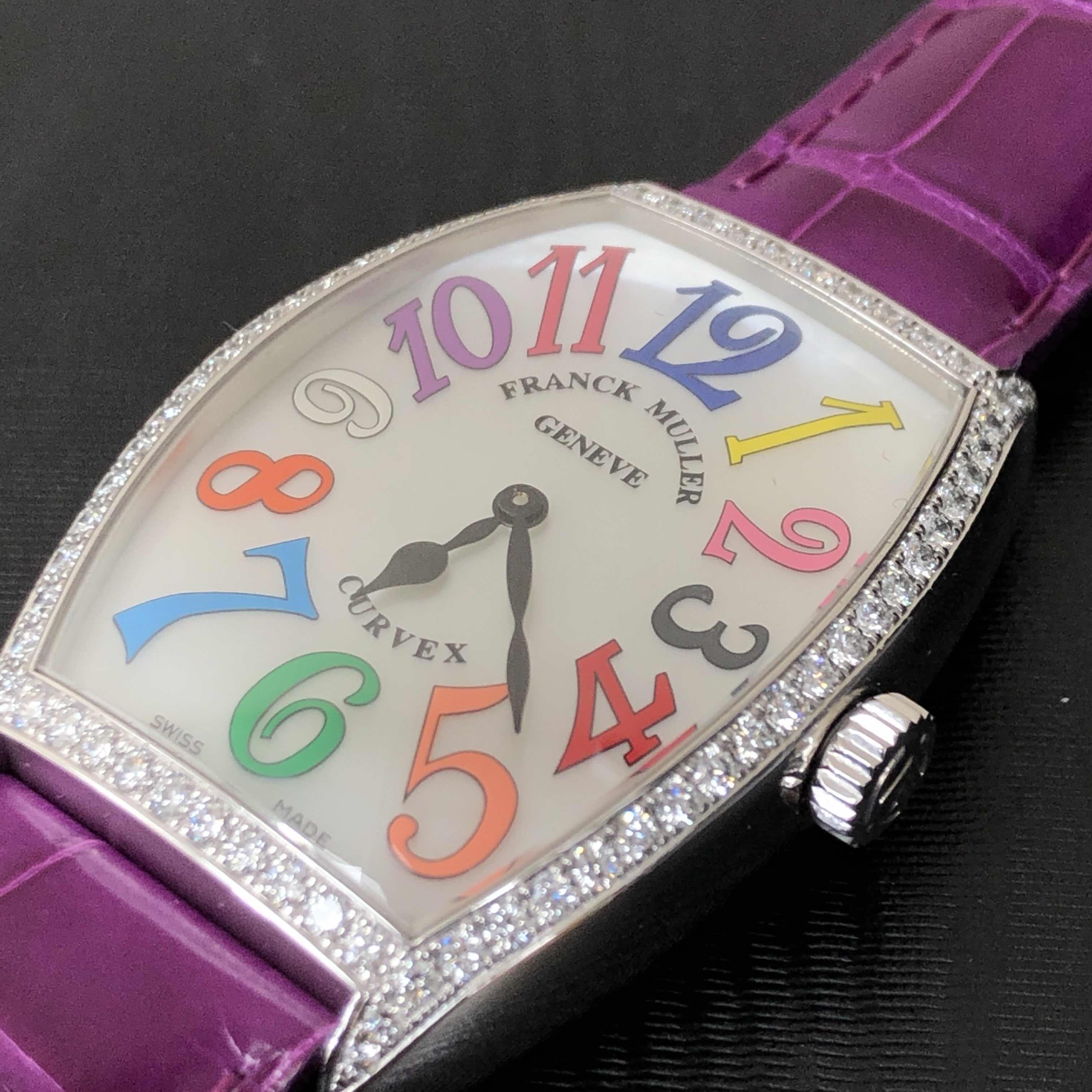 Franck Muller 5852 M QZ COL DRM MOP D 1R (AC) CINTREE CURVEX Quartz Stainless Steel & Diamonds