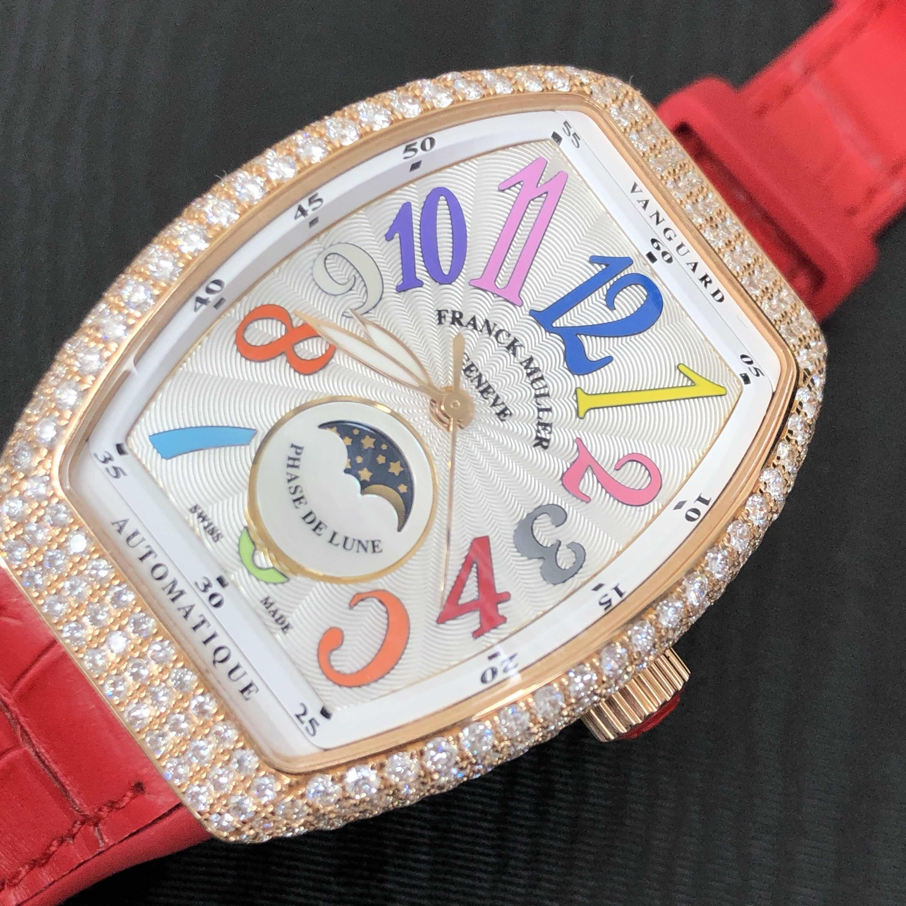 Franck Muller V 32 SC AT FO L D COL DRM (5N.RG) LADIES COLLECTION Automatic 18kt Rose Gold & Diamonds