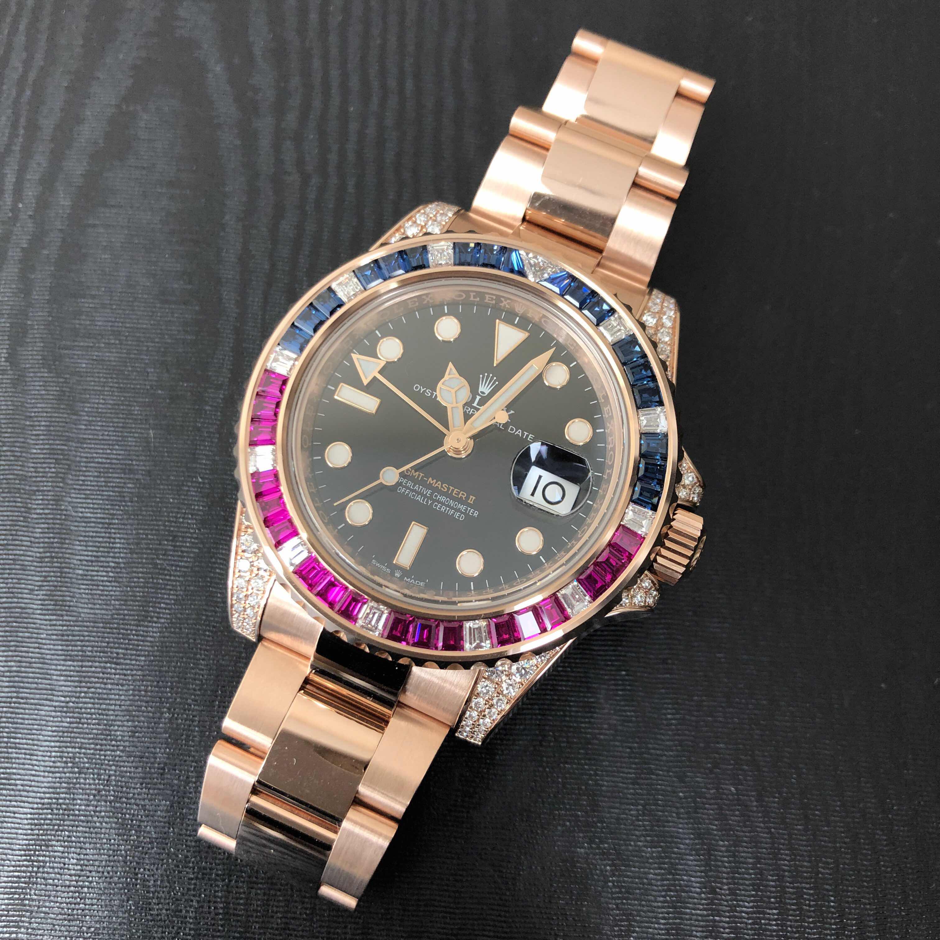 Rolex 126755SARU-0003 GMT-MASTER II Automatic 18kt Rose Gold & Diamonds
