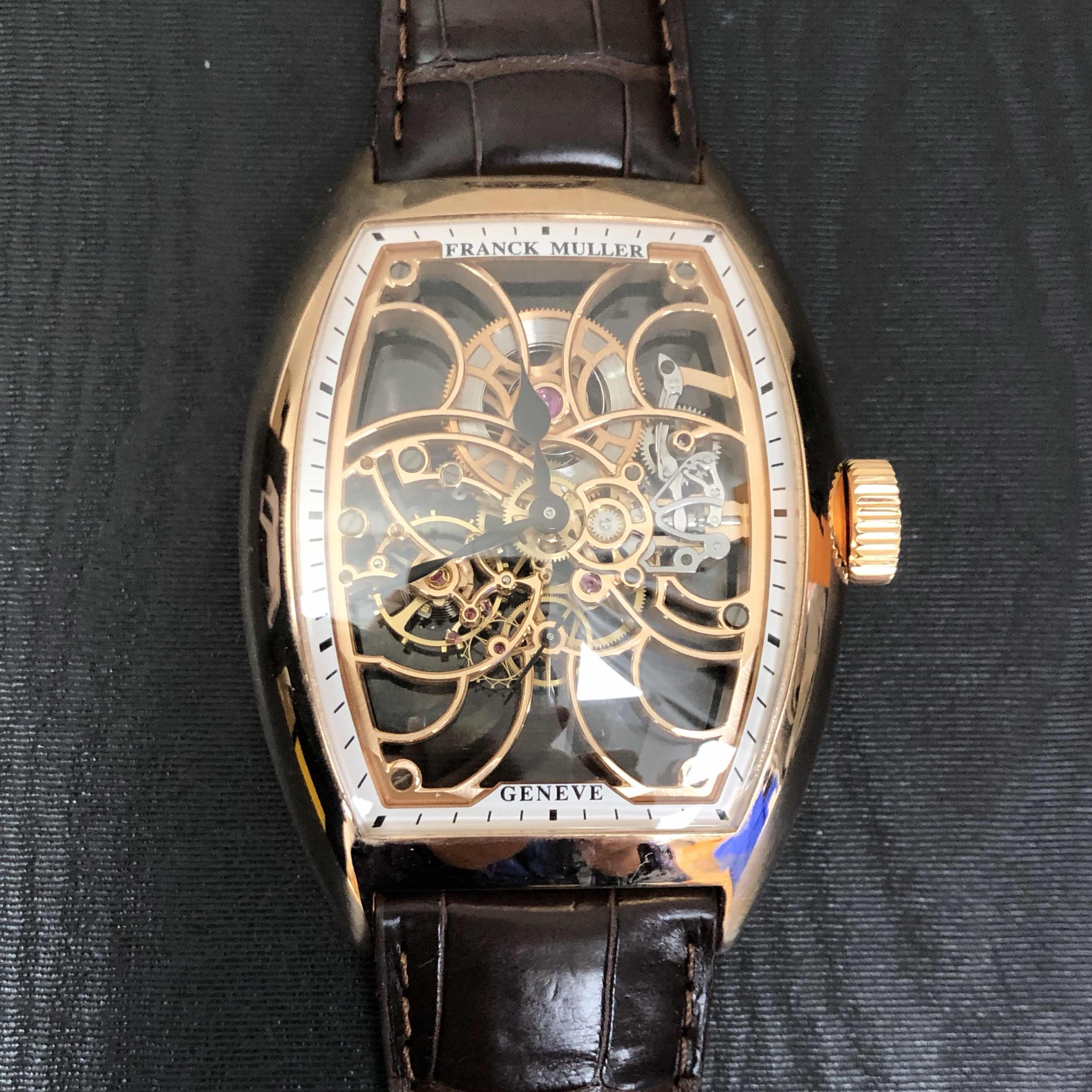 Franck Muller 9880 B S6 SQT (5N) CINTREE CURVEX Manual Wind 18kt Rose Gold