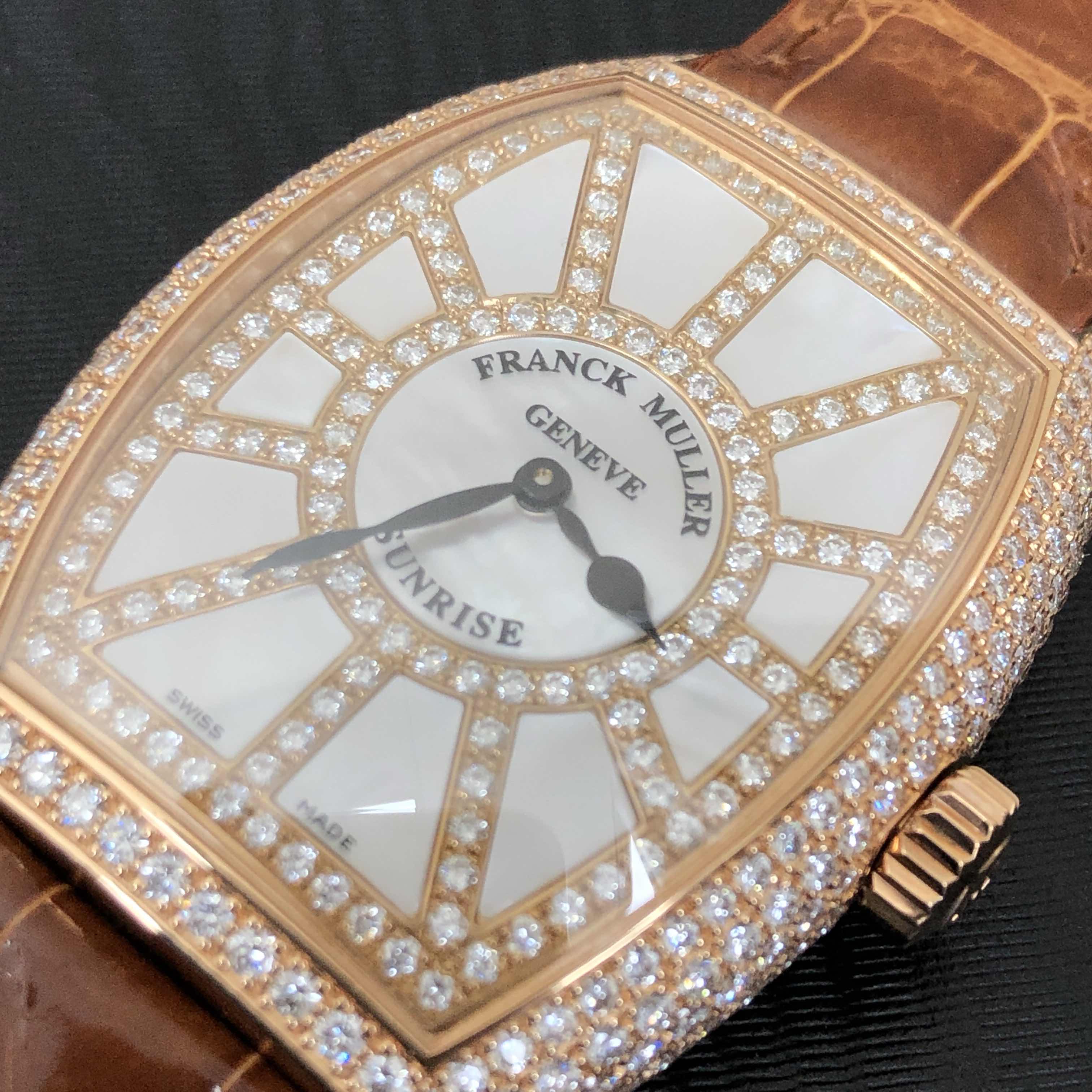 Franck Muller 7882 QZ SNR D CD (5N) CINTREE CURVEX Quartz 18kt Rose Gold & Diamonds