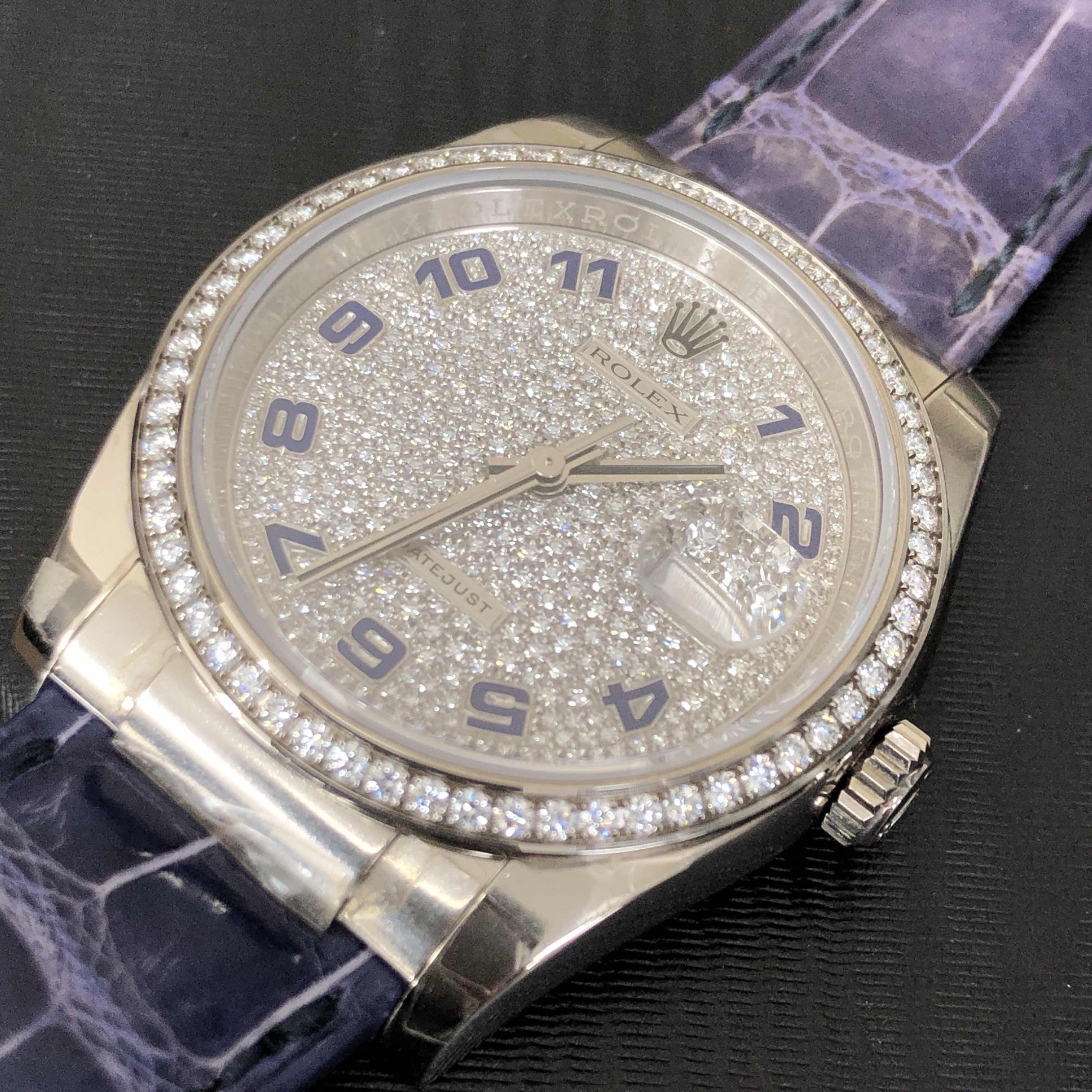 Rolex 116189 PURNAMELPAVEDAR LADY DATEJUST Automatic 18kt White Gold & Diamond & Steel
