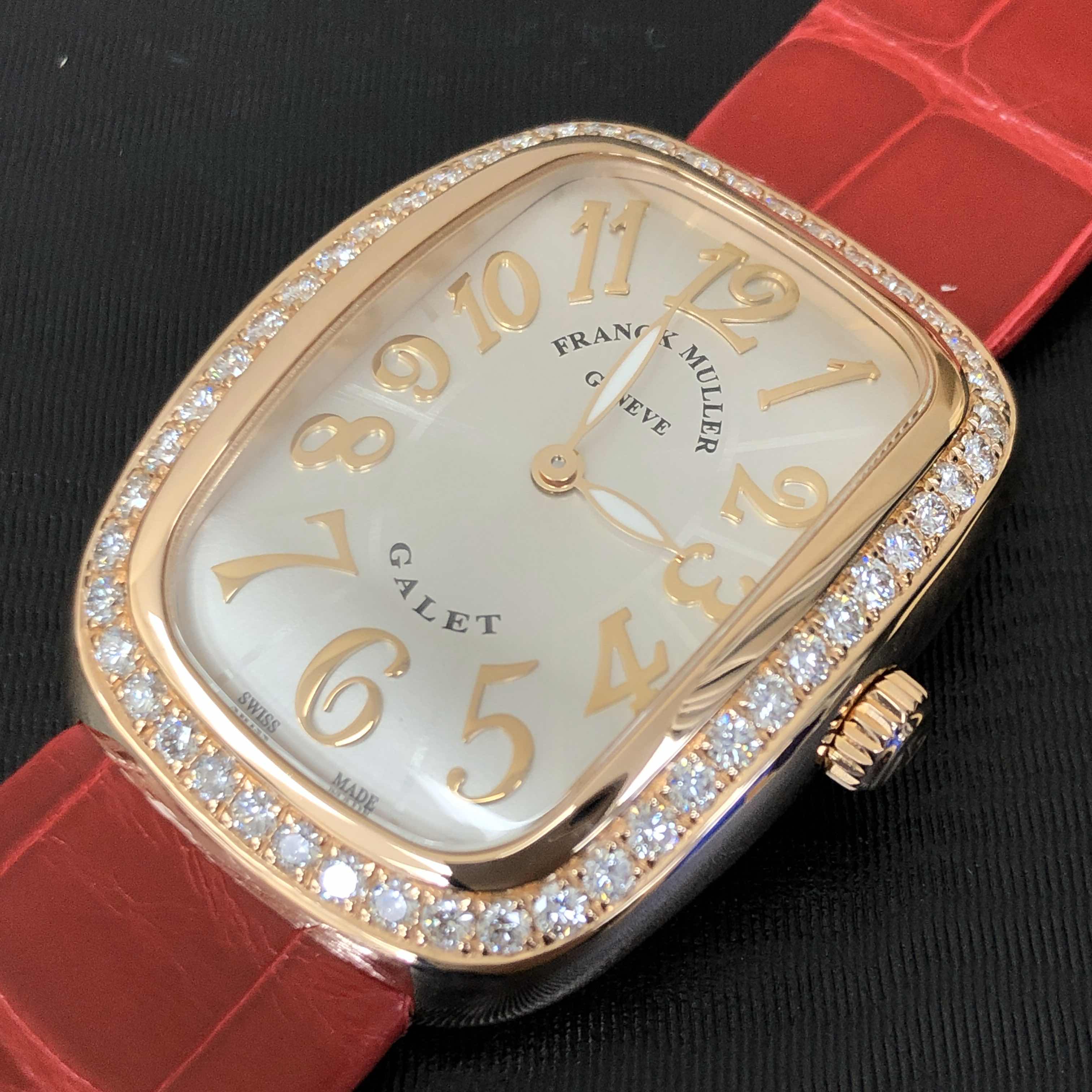 Franck Muller 3002 M QZ REL V D1 GL (5N) GALET Quartz 18kt Rose Gold & Diamonds