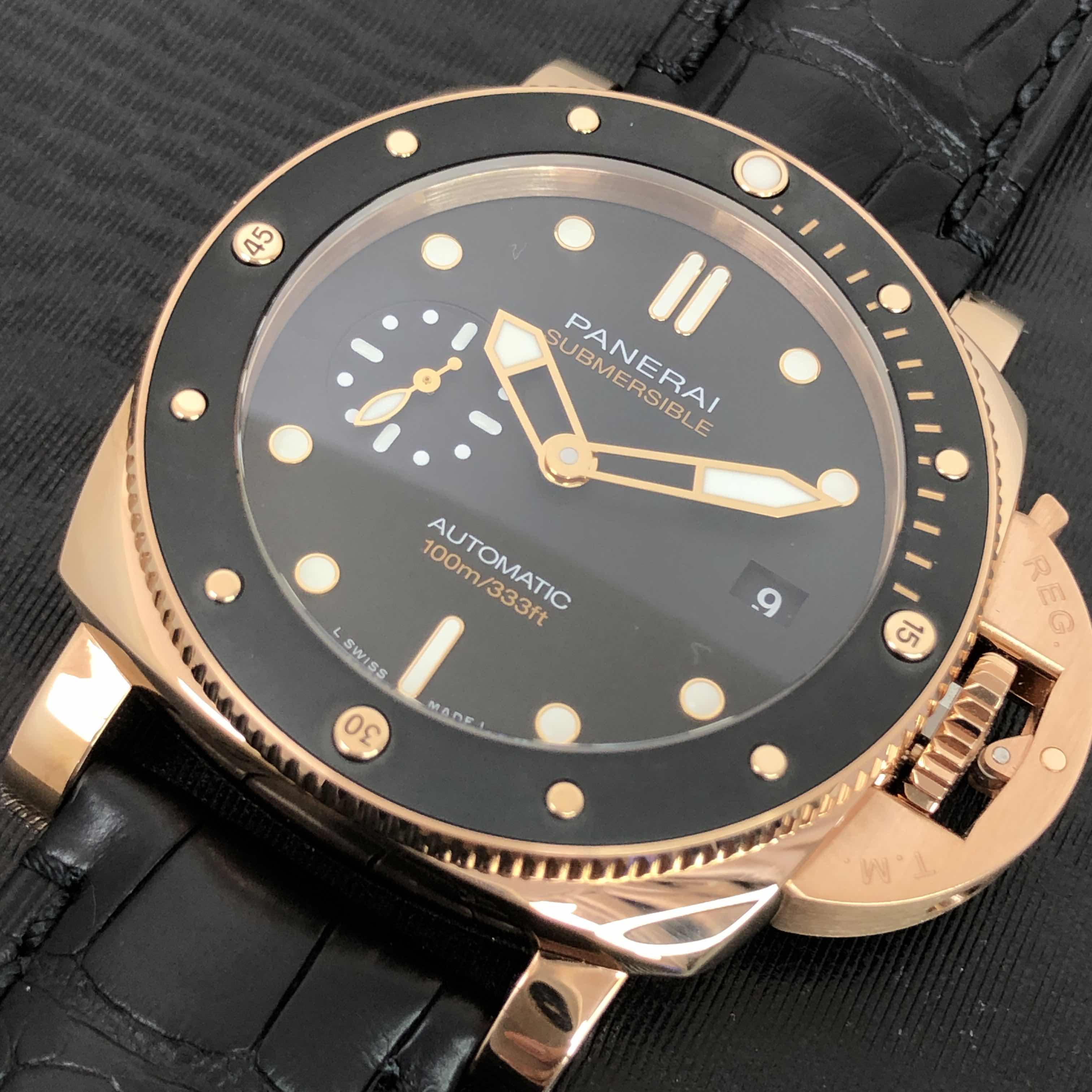 Panerai PAM00974 DIVERS Automatic 18kt Rose Gold & Ceramic