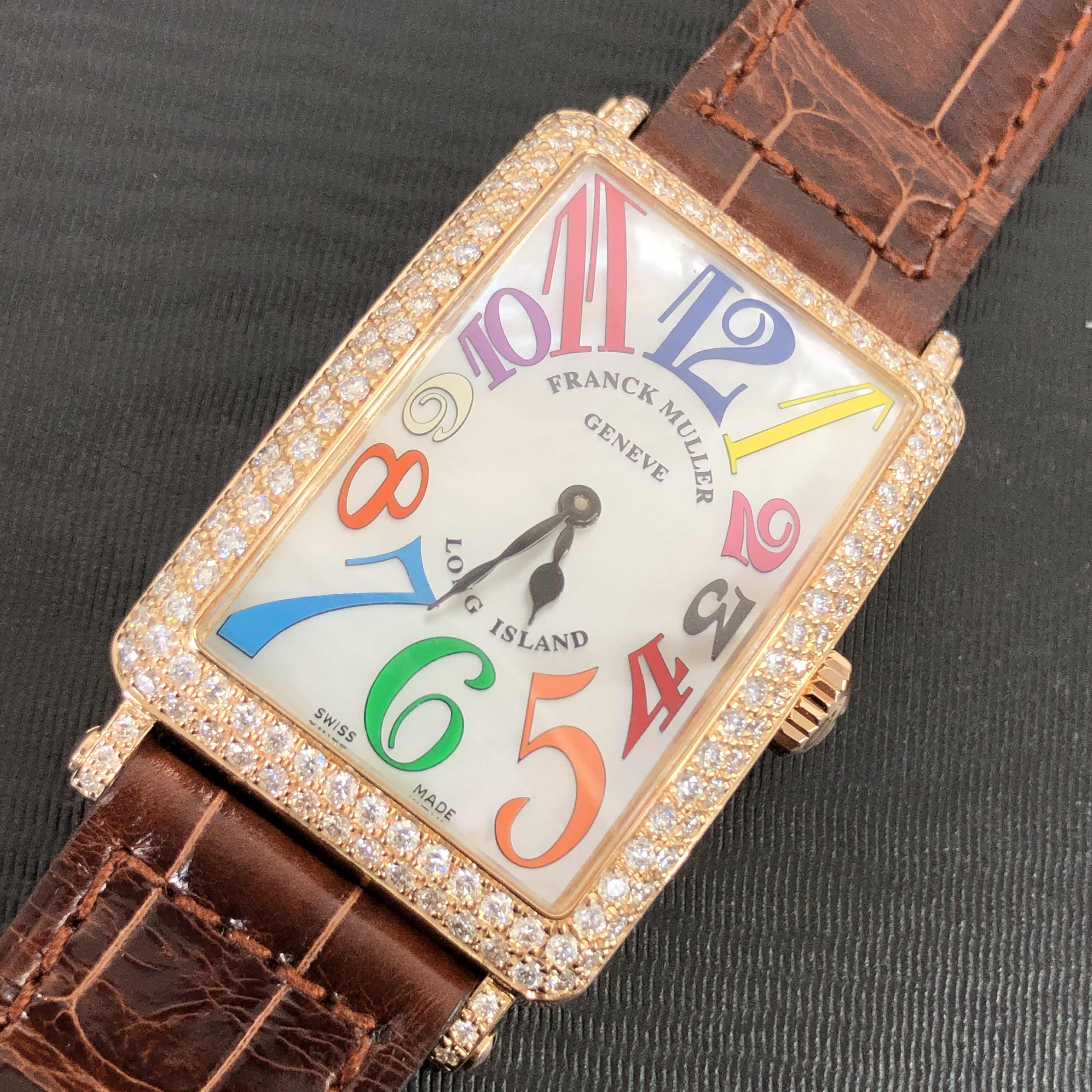 Franck Muller 952 QZ COL DRM MOP D (5N) LONG ISLAND Quartz 18kt Rose Gold & Diamonds