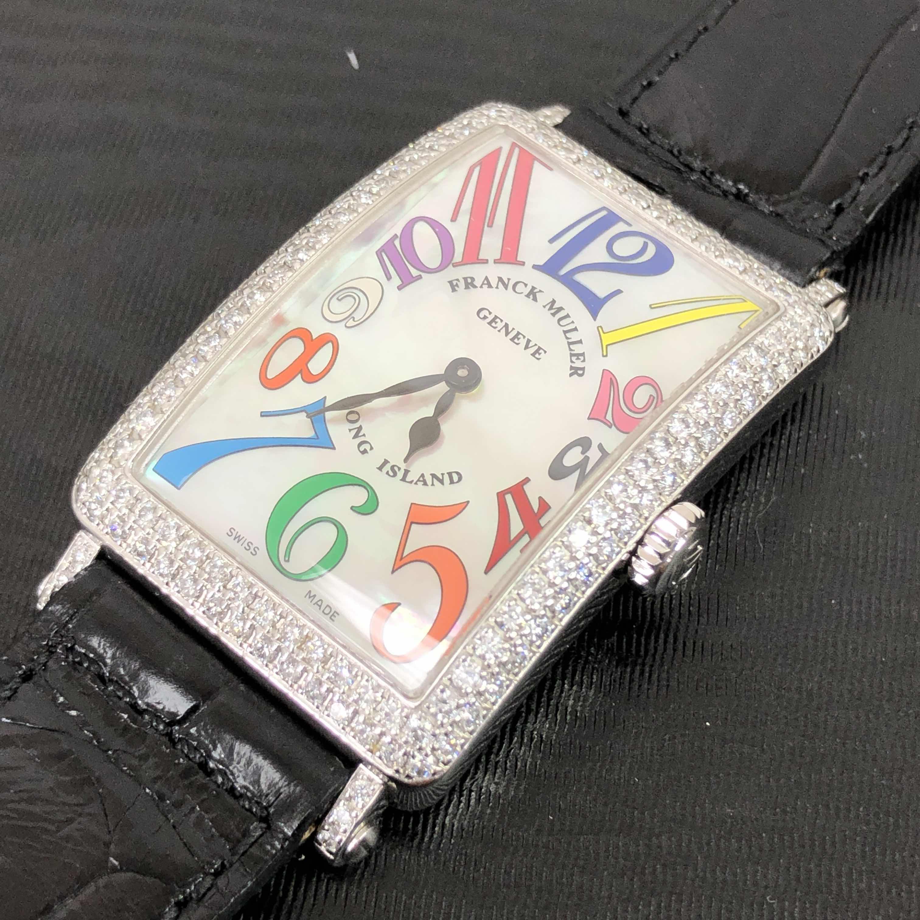 Franck Muller 952 QZ COL DRM MOP D (OG) LONG ISLAND Quartz 18kt White Gold & Diamond
