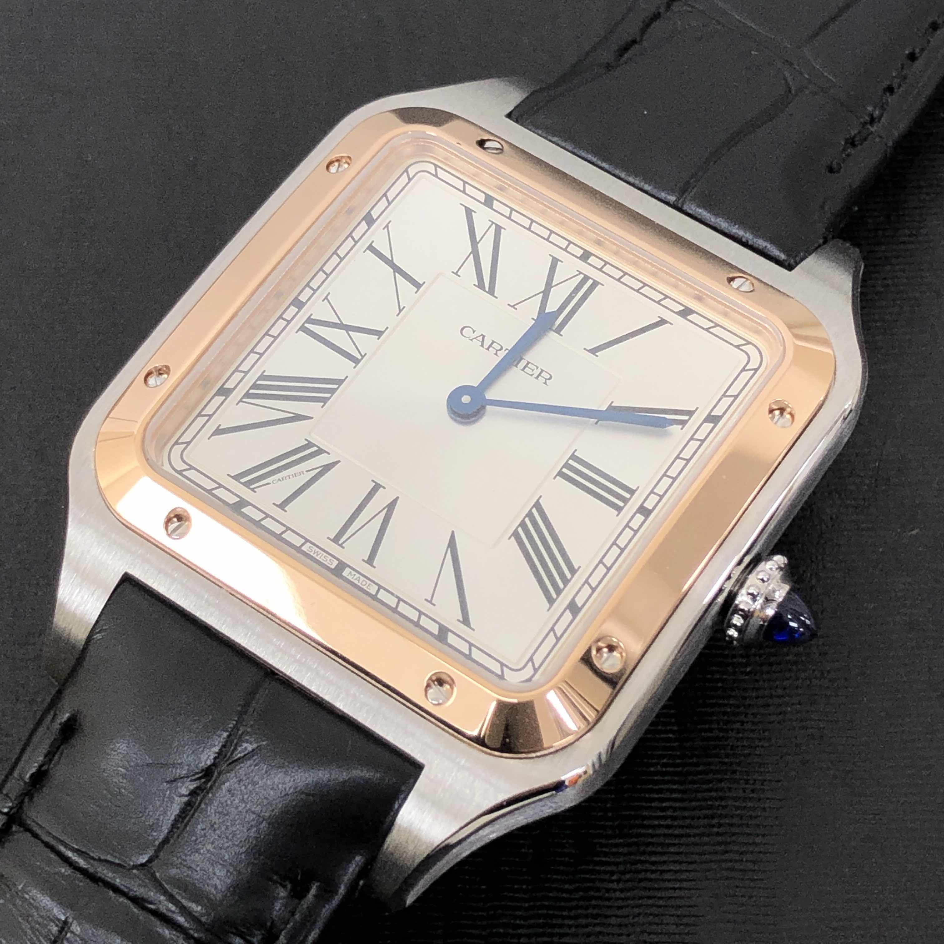 Cartier W2SA0017 SANTOS Manual Wind 18kt Rose Gold