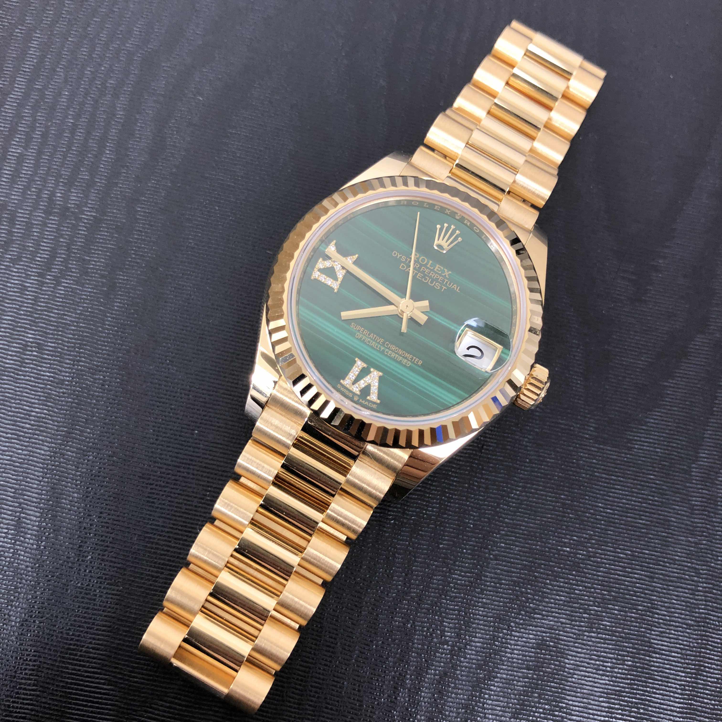 Rolex 278278MALACHITEVIIXDIA_P DATEJUST Automatic 18kt Yellow Gold