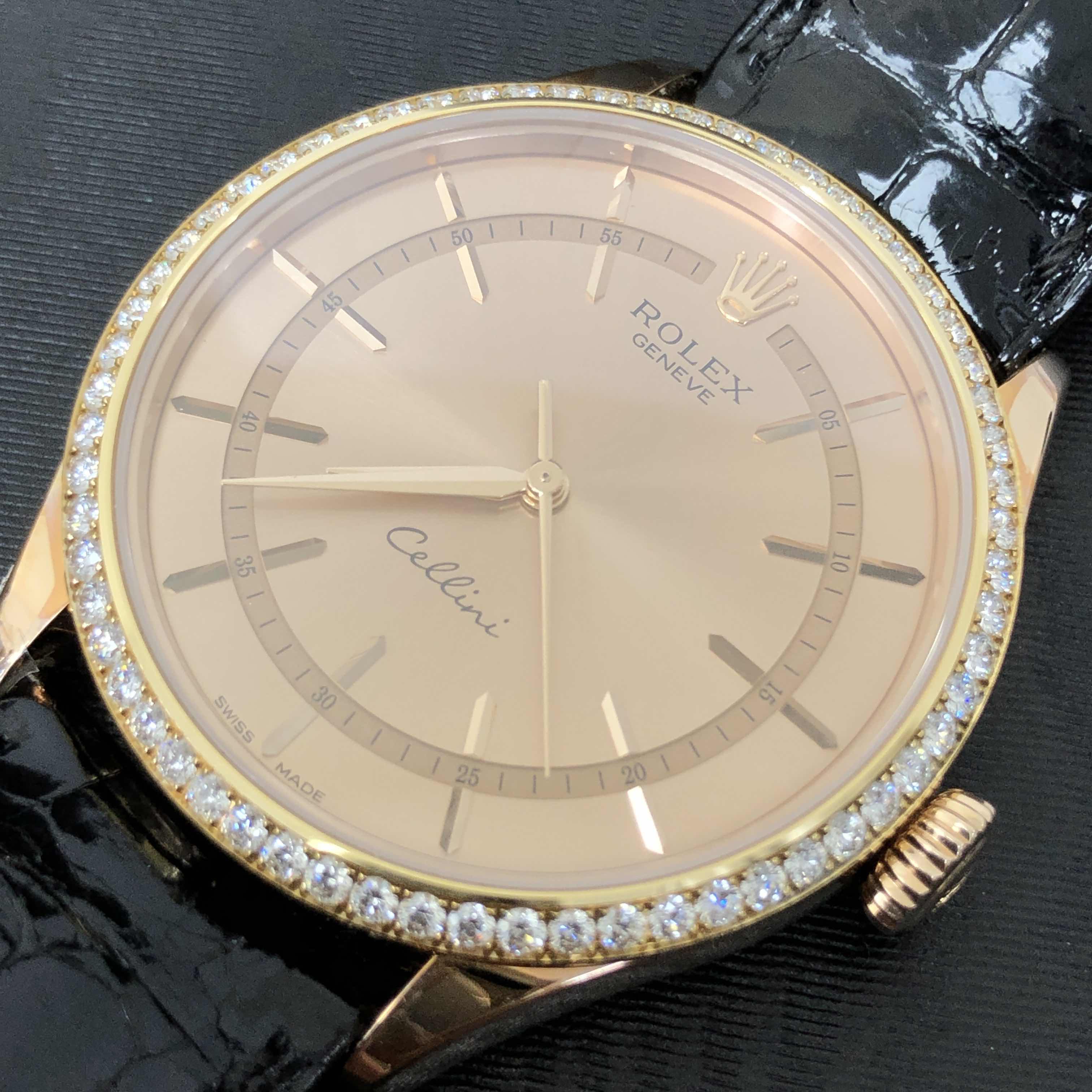 Rolex 50705RBR CELLINI SERIES Automatic 18kt Rose Gold & Diamonds