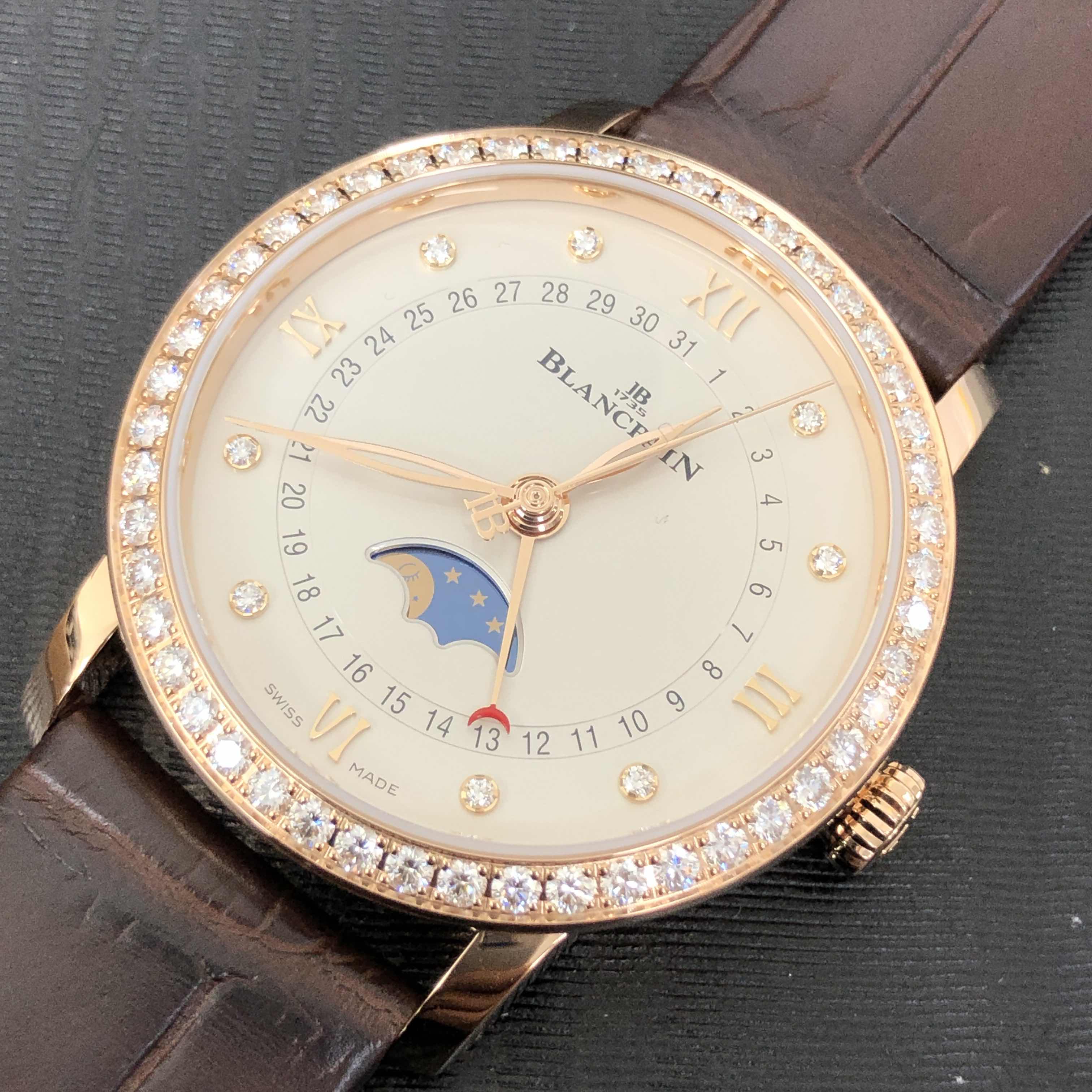 Blancpain 6126-2987-55A VILLERET Automatic 18kt Rose Gold & Diamonds