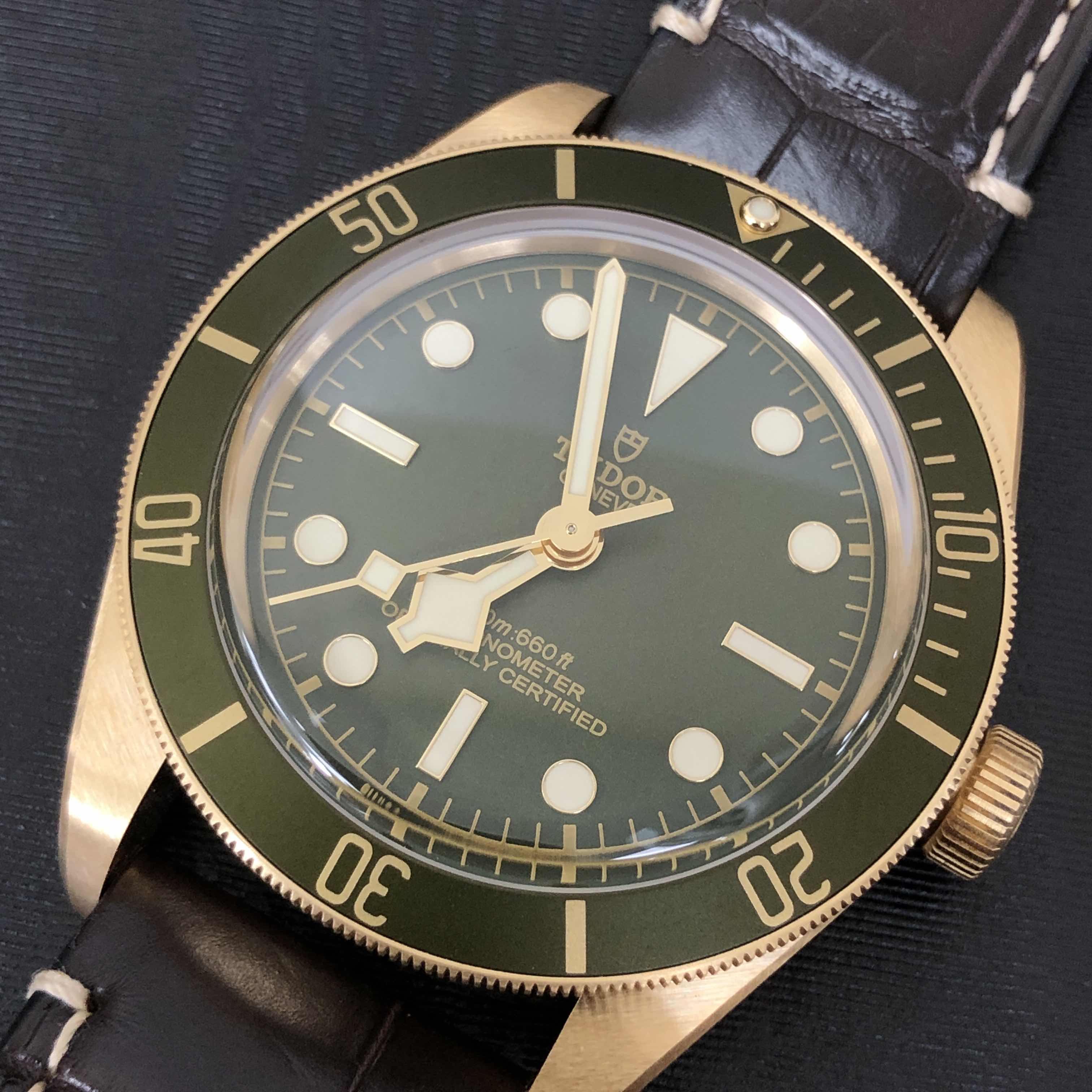 Tudor 79018V LEATHER STRAP BLACK BAY 1958 Automatic 18kt Yellow Gold