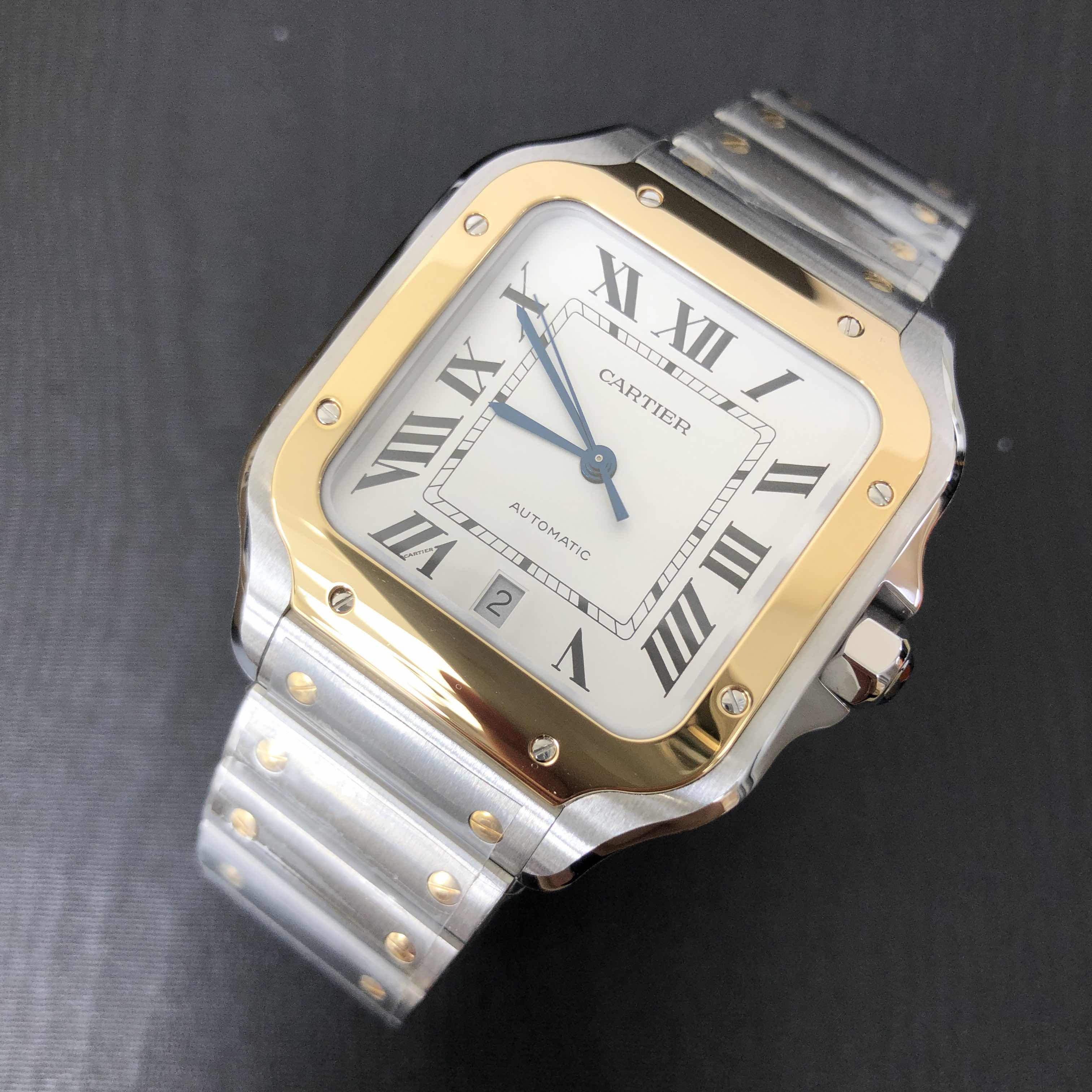 Cartier W2SA0009 SANTOS Automatic 18kt Gold & Steel